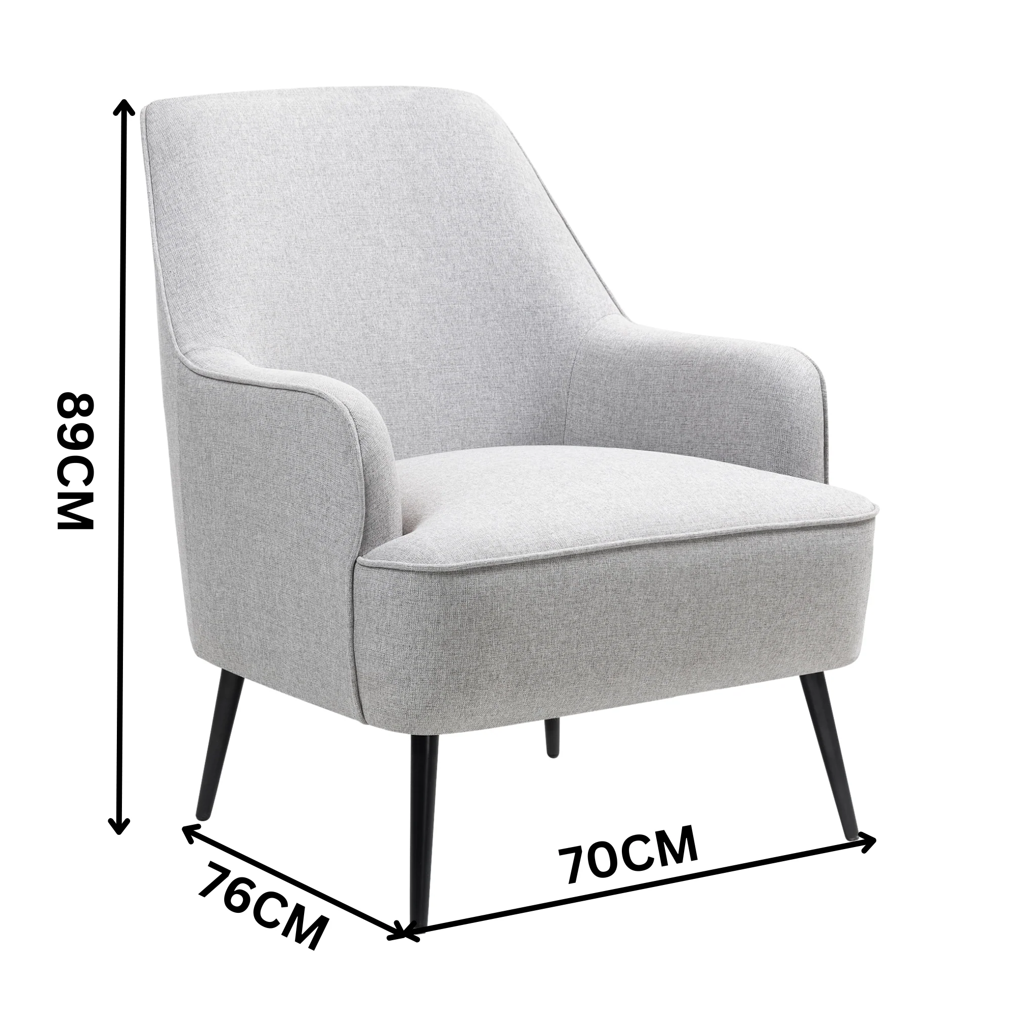 Abigail Premium Fabric Armchair Grey - Image 2