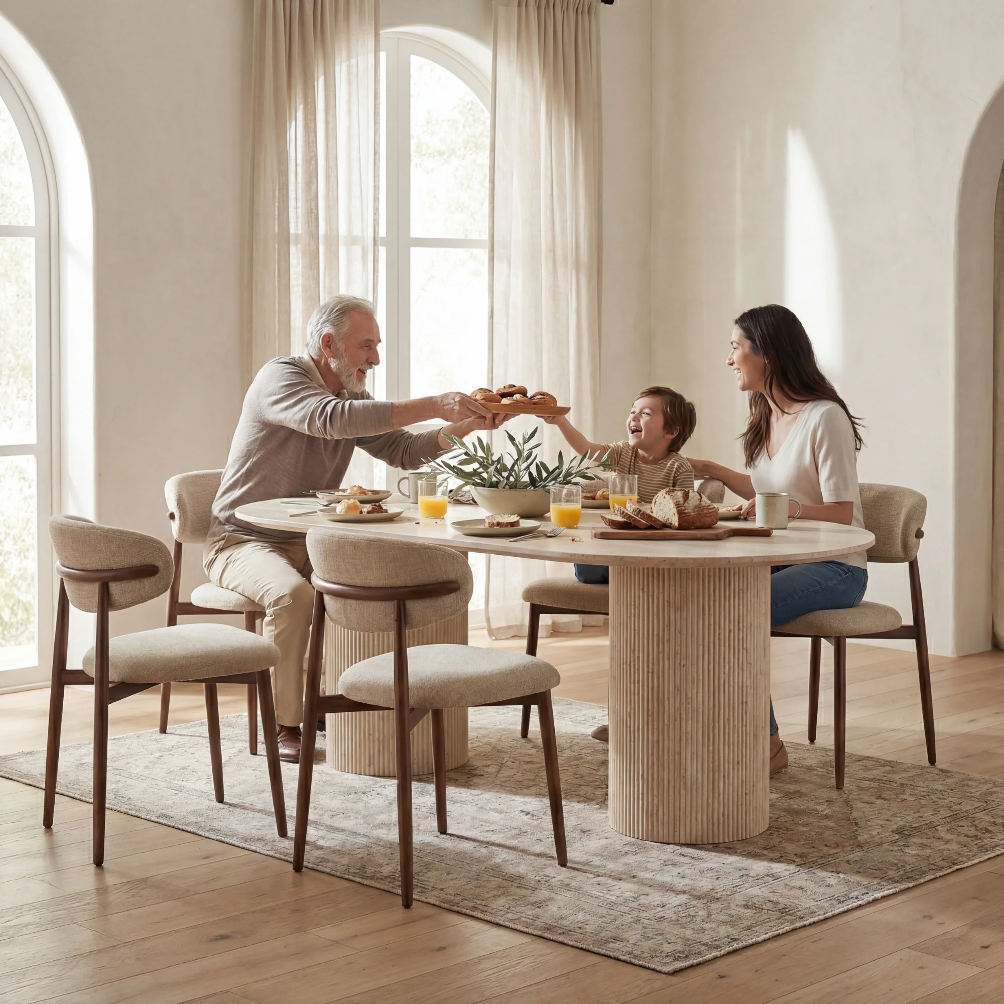 Aegean 200cm Oval Dining Table Travertine Beige - Image 3