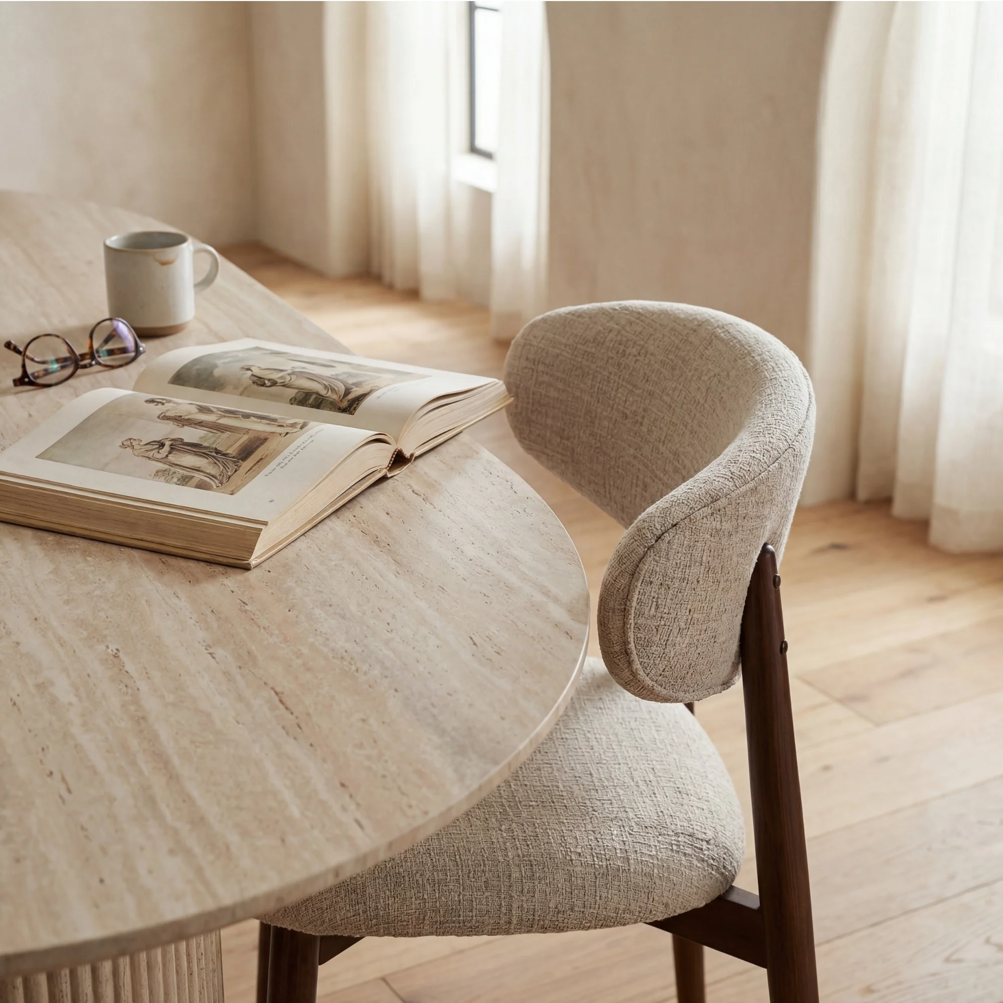 Aegean 200cm Oval Dining Table Travertine Beige - Image 4