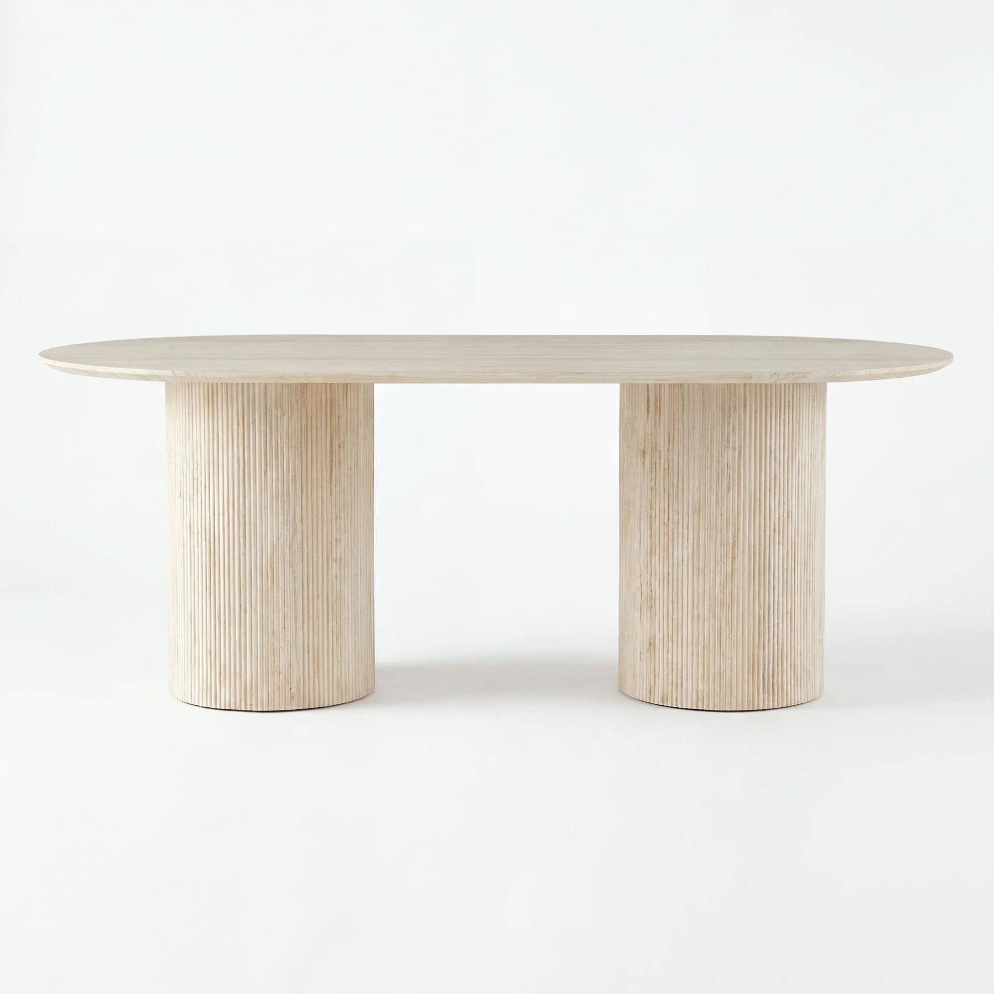 Aegean 200cm Oval Dining Table Travertine Beige - Image 6