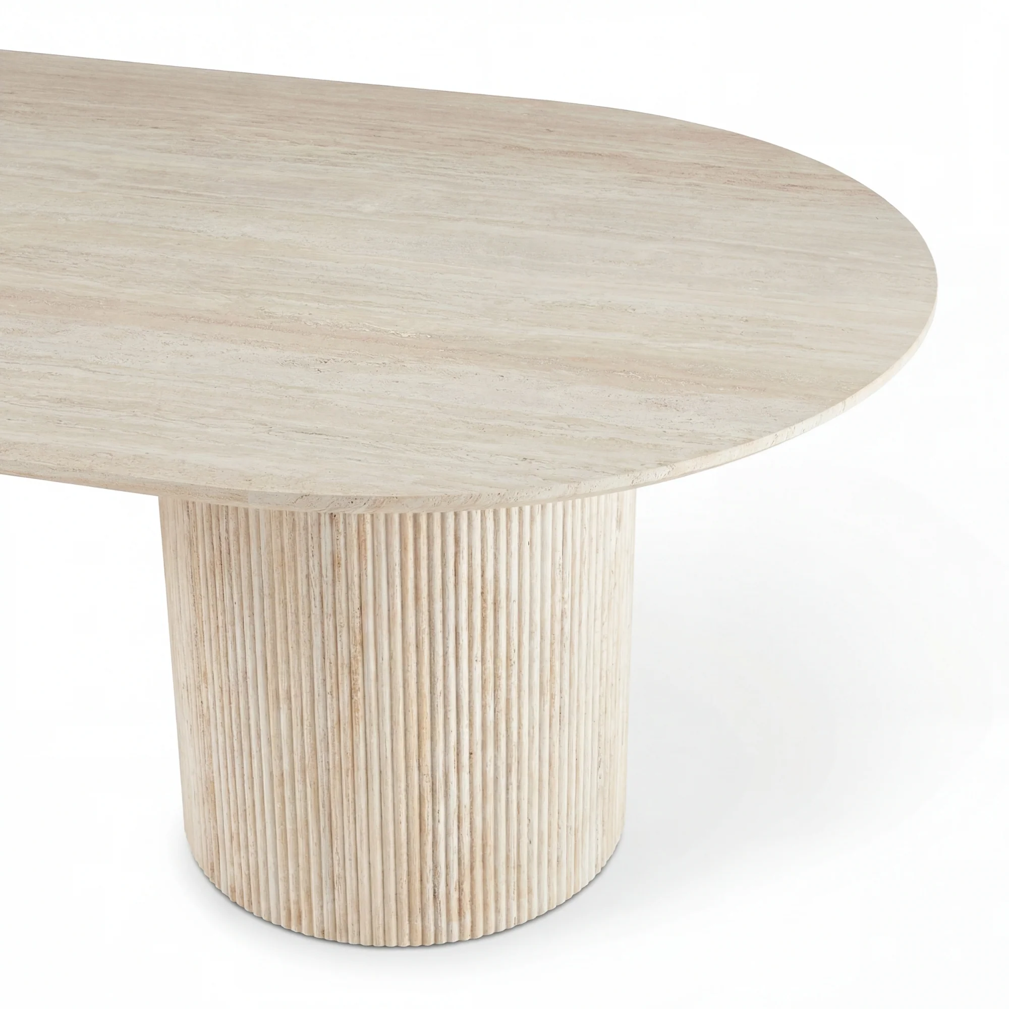 Aegean 200cm Oval Dining Table Travertine Beige - Image 7