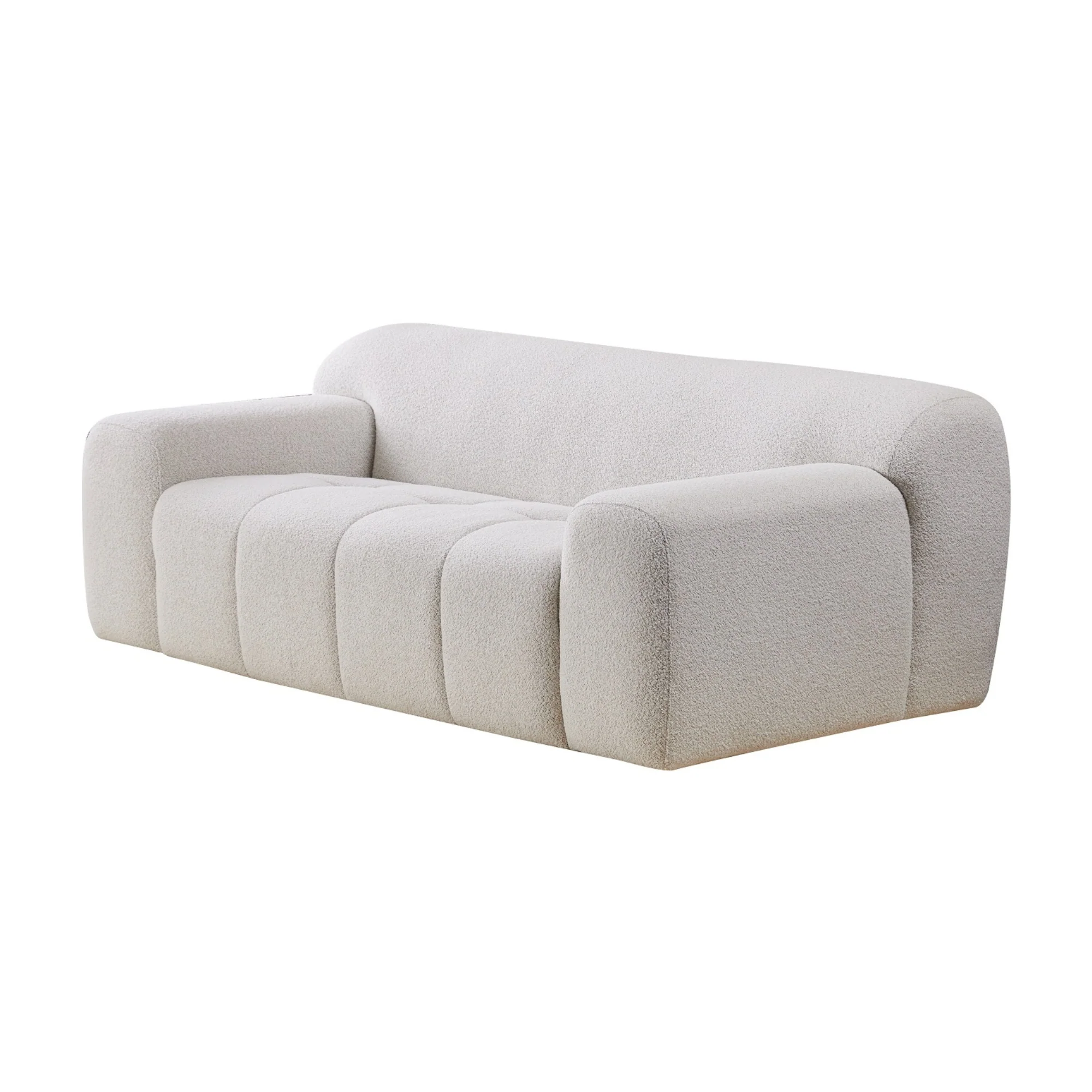 Leia 2 Seater Boucle Fabric Sofa Lounge Coco White - Image 2