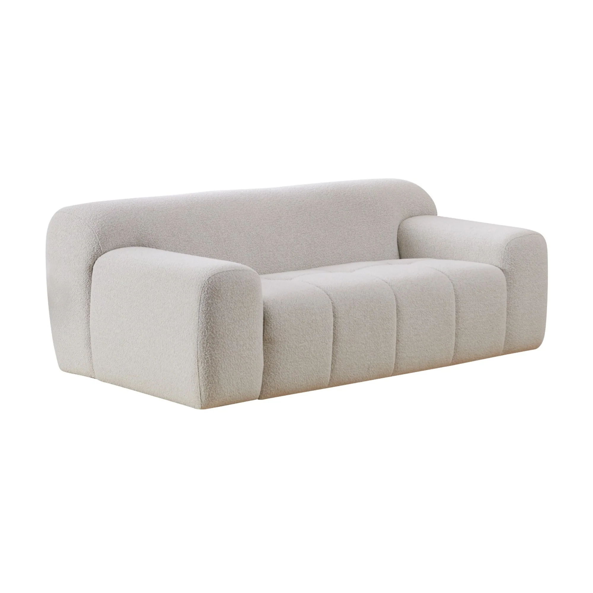 Leia 2 Seater Boucle Fabric Sofa Lounge Coco White - Image 3
