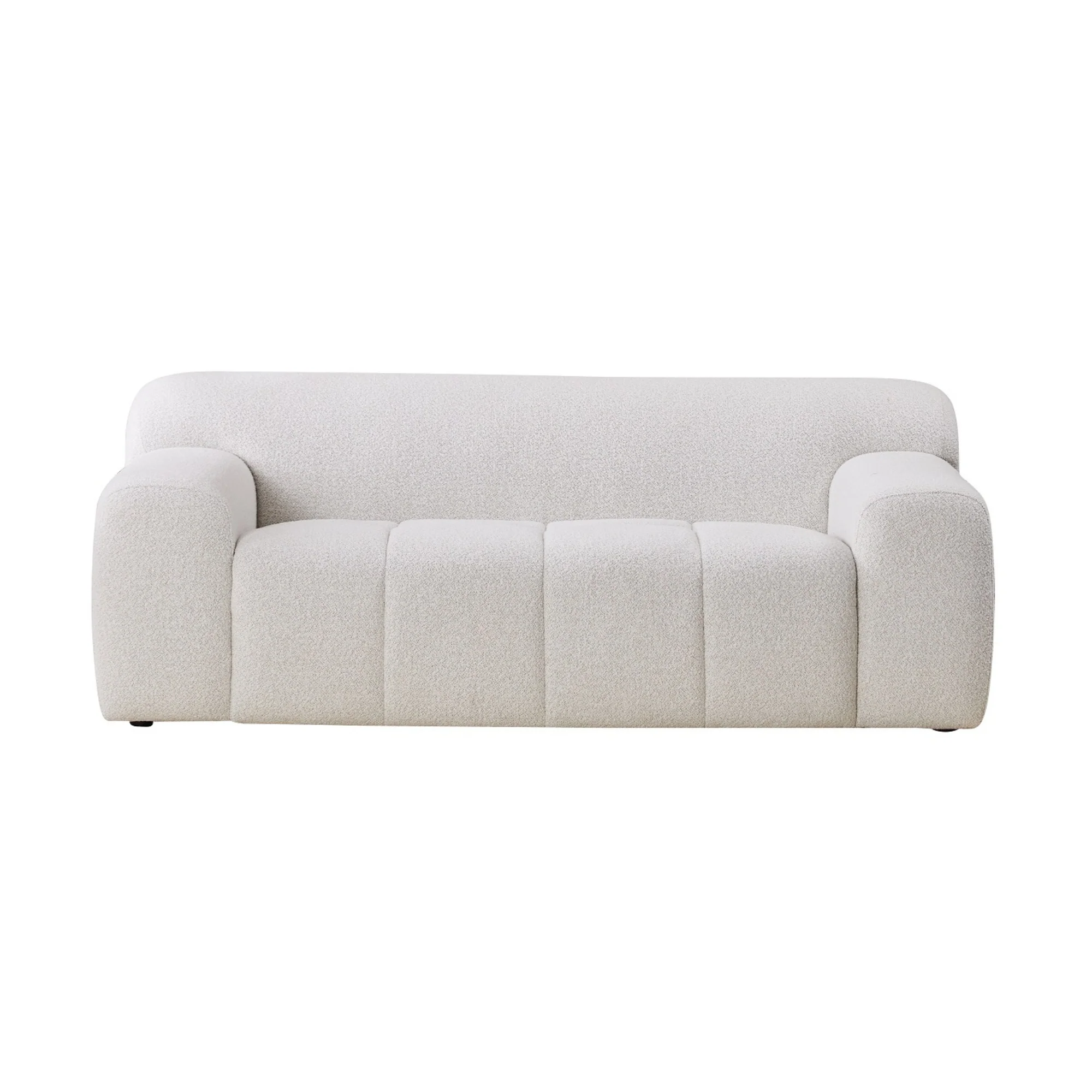 Leia 2 Seater Boucle Fabric Sofa Lounge Coco White - Image 4
