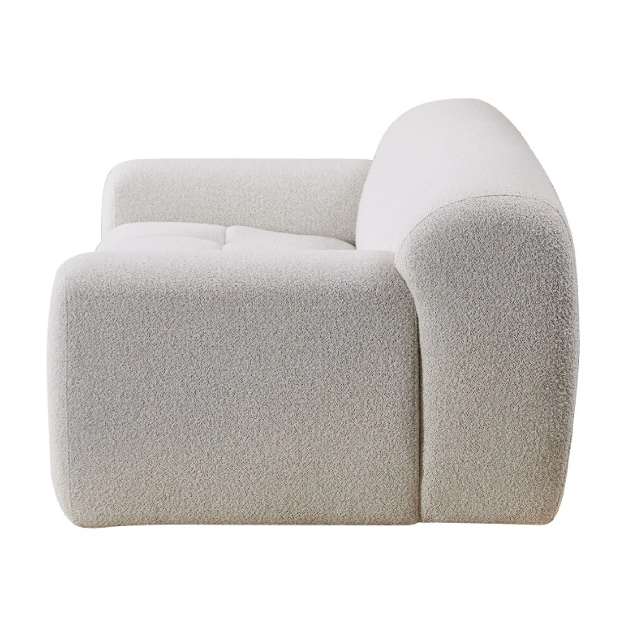 Leia 2 Seater Boucle Fabric Sofa Lounge Coco White - Image 5