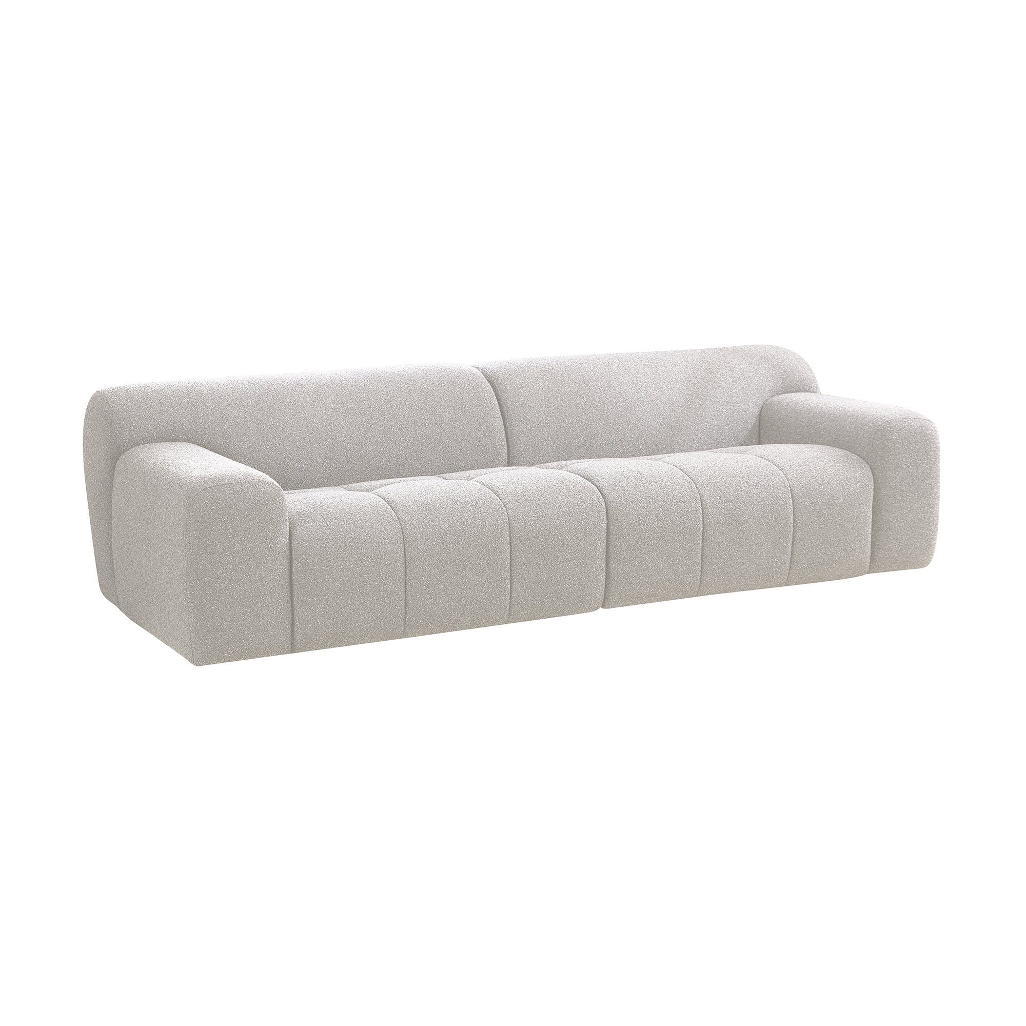 Leia 3 Seater Boucle Fabric Sofa Lounge Coco White - Image 4