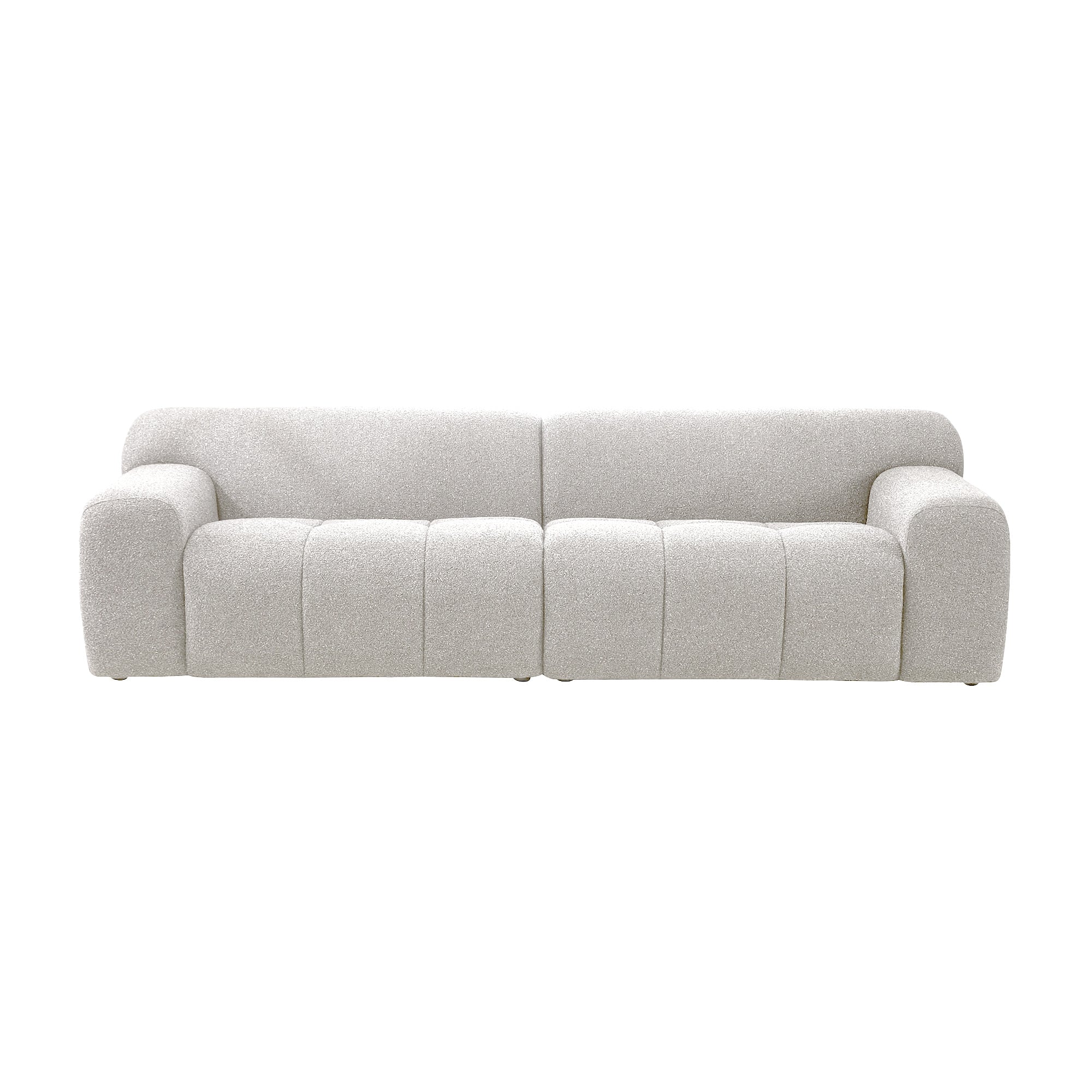 Leia 3 Seater Boucle Fabric Sofa Lounge Coco White - Image 5