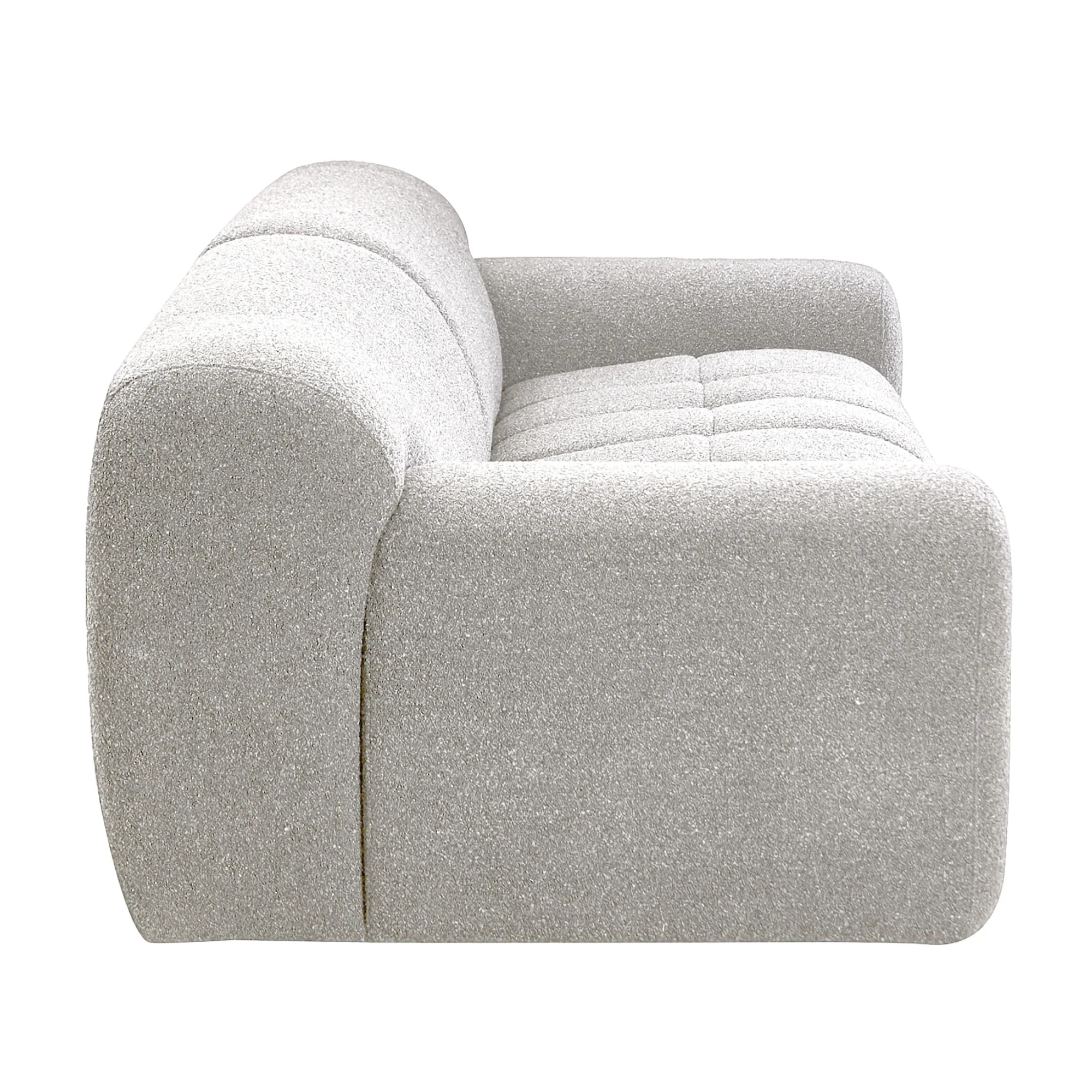 Leia 3 Seater Boucle Fabric Sofa Lounge Coco White - Image 6