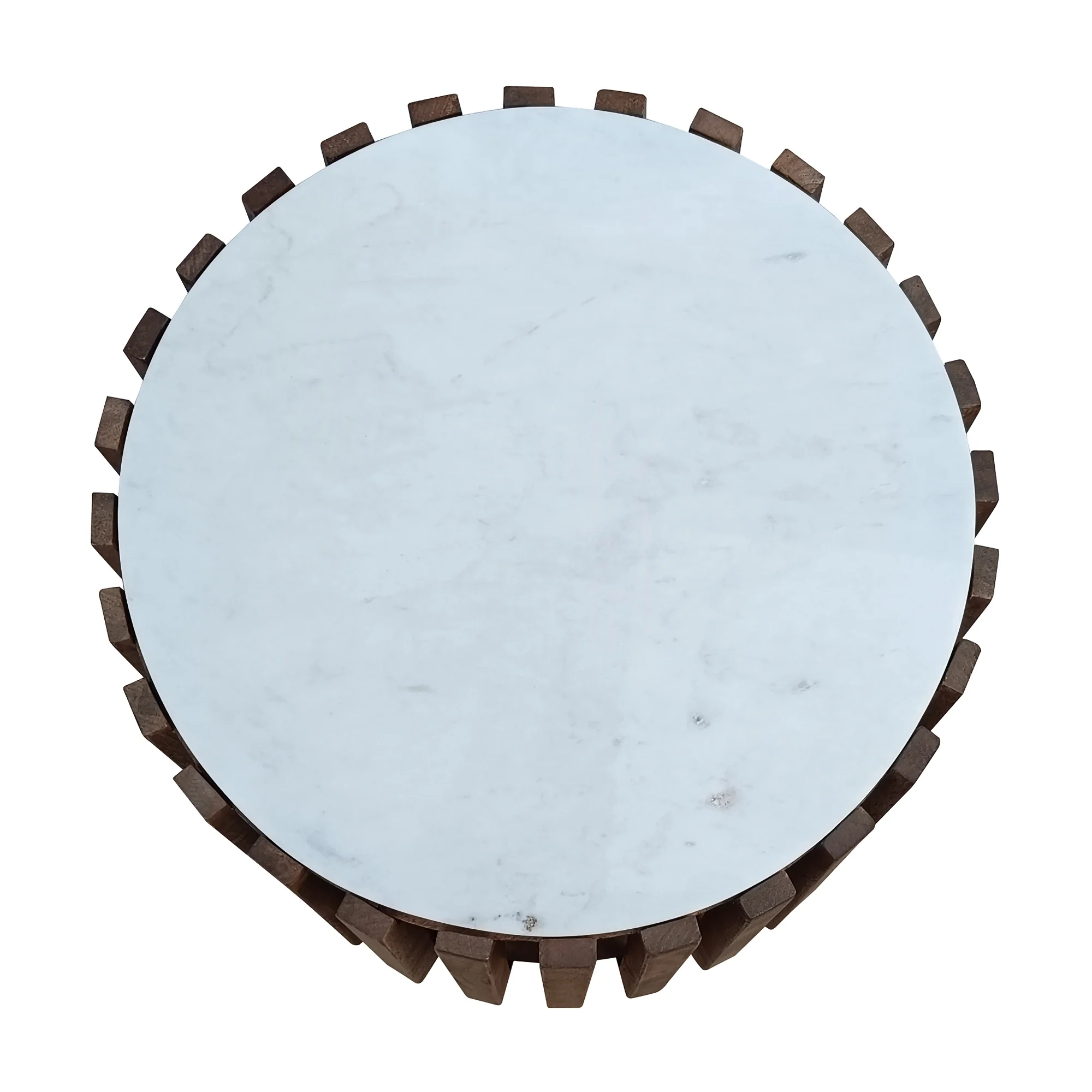 Agnes 50cm Marble Lamp Table Oak White - Image 3
