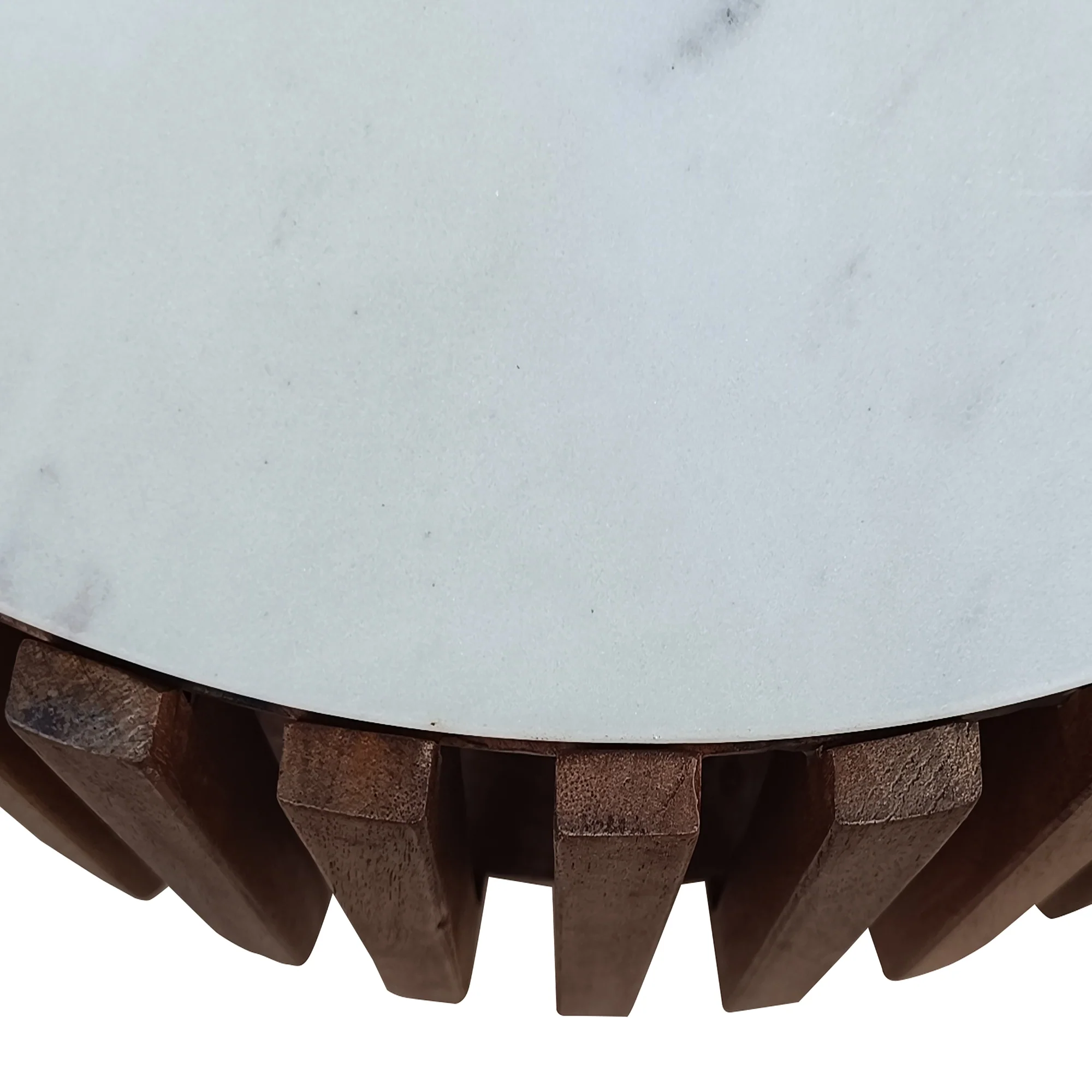 Agnes 50cm Marble Lamp Table Oak White - Image 4