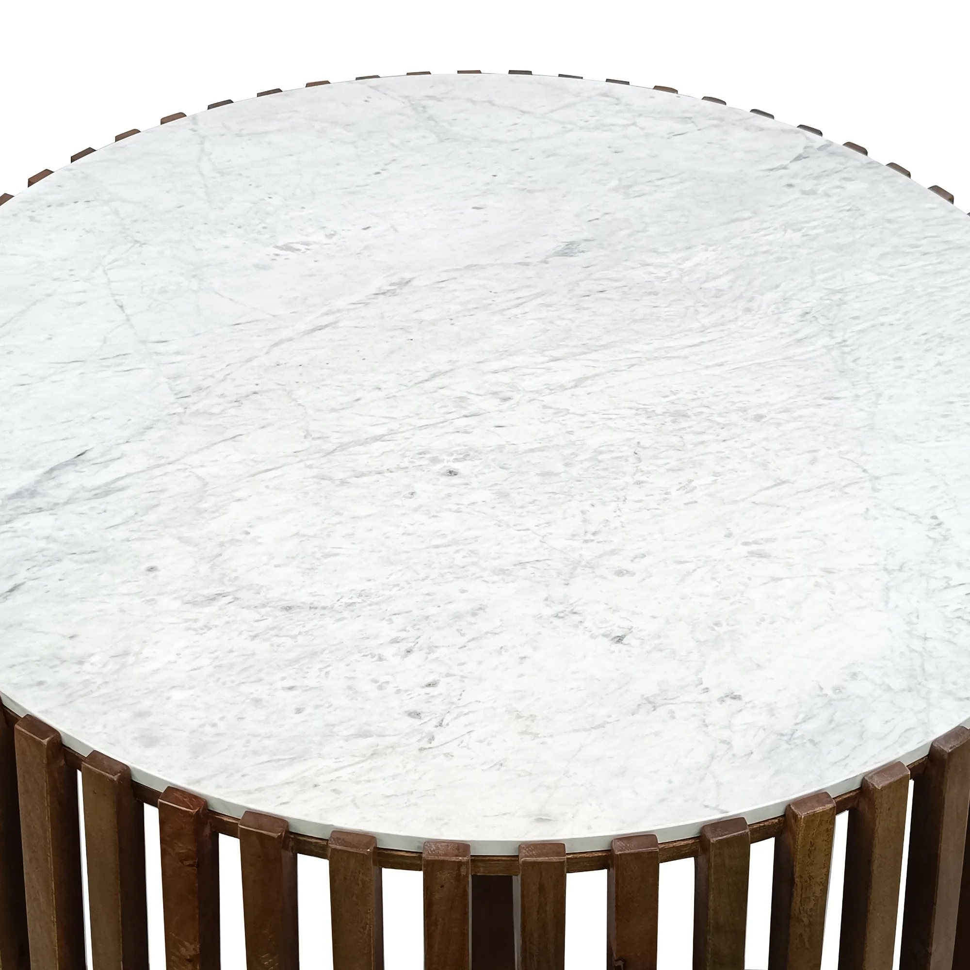 Agnes 80cm Marble Coffee Table Oak White - Image 3