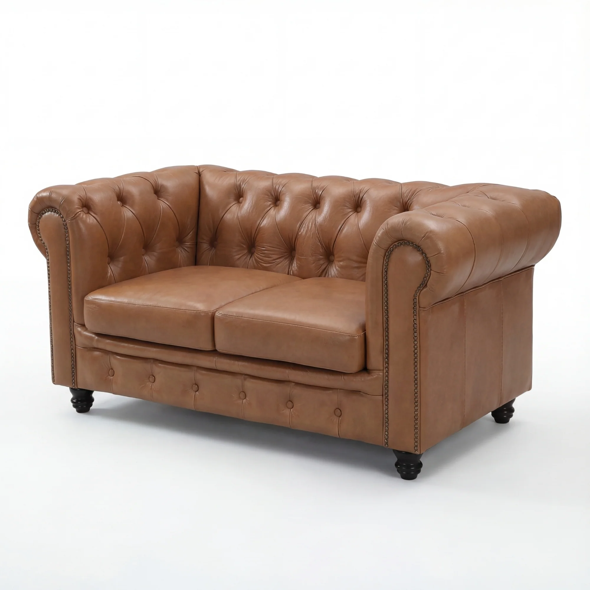 Alastair 2 Seater Sofa Lounge Genuine Leather Tan - Image 2