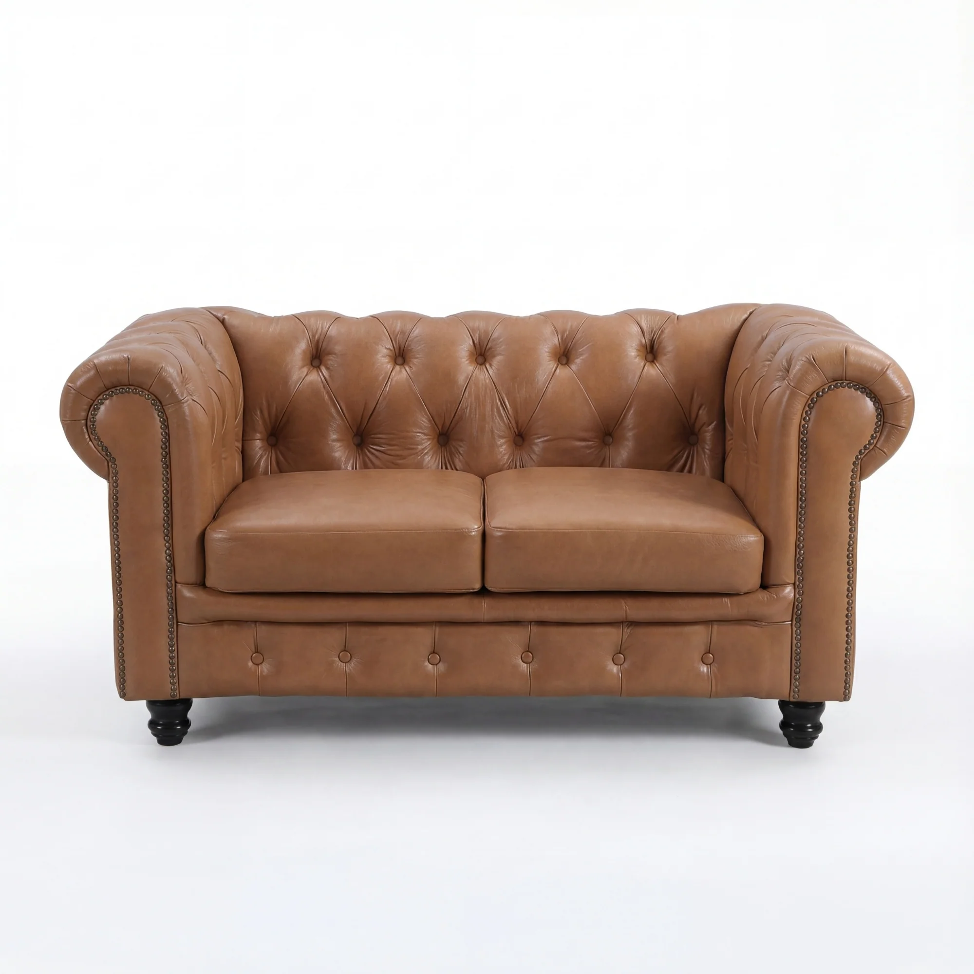 Alastair 2 Seater Sofa Lounge Genuine Leather Tan - Image 6