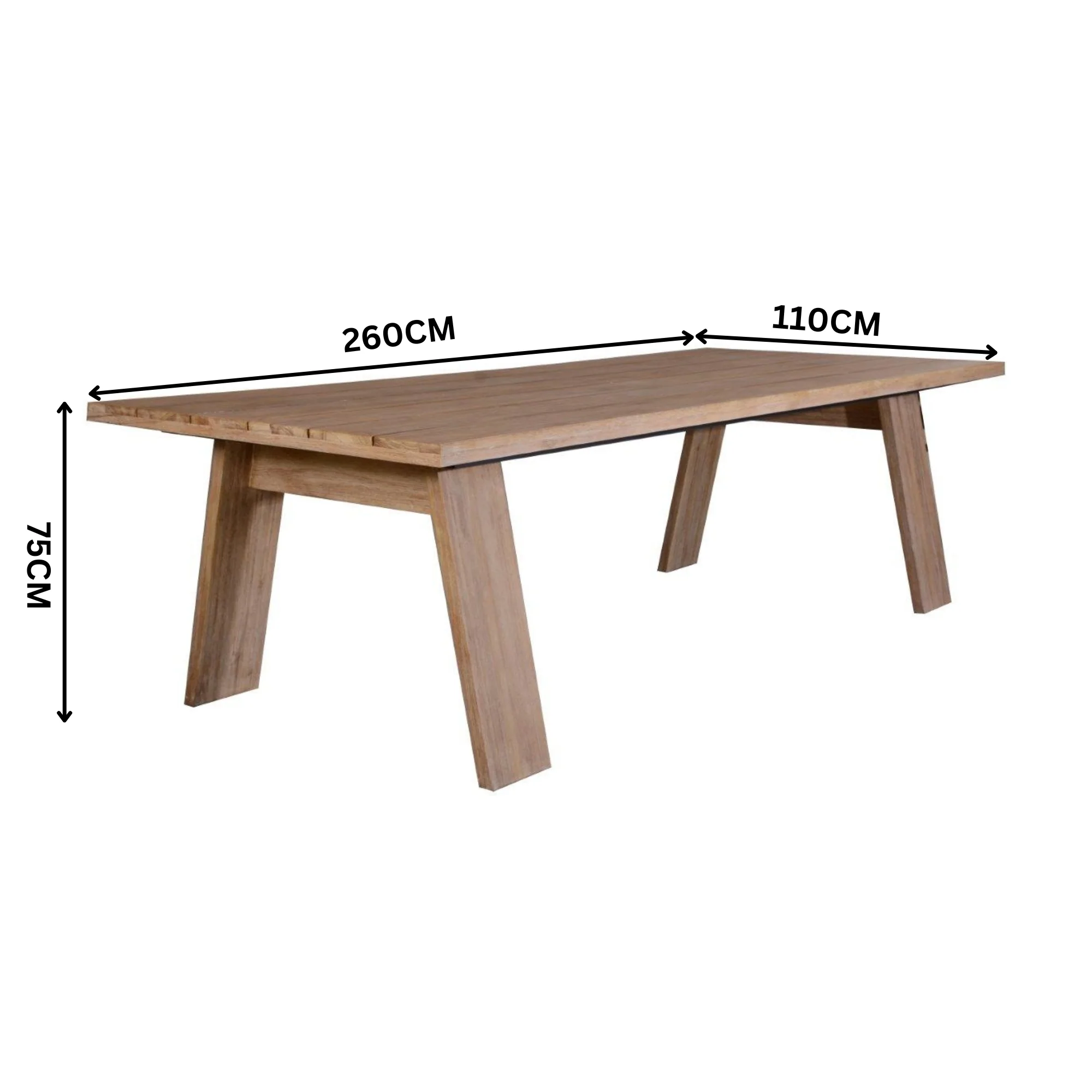 Aldan 260cm Outdoor Timber Dining Table - Image 3