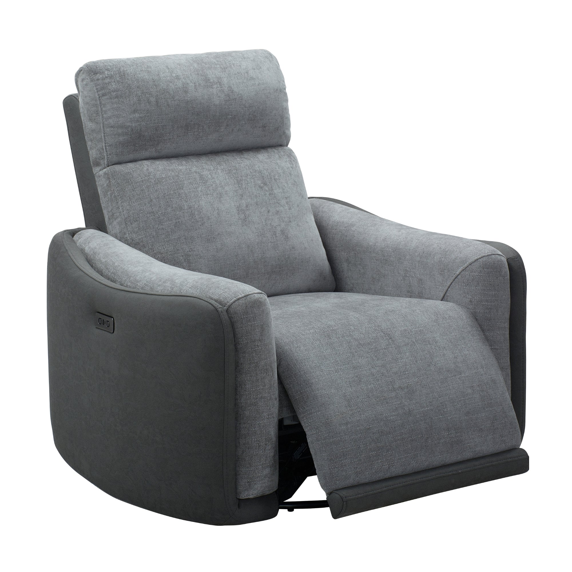 Alexios 1 Seater Fabric Electric Recliner Sofa Chair Lounge Grey - Image 6