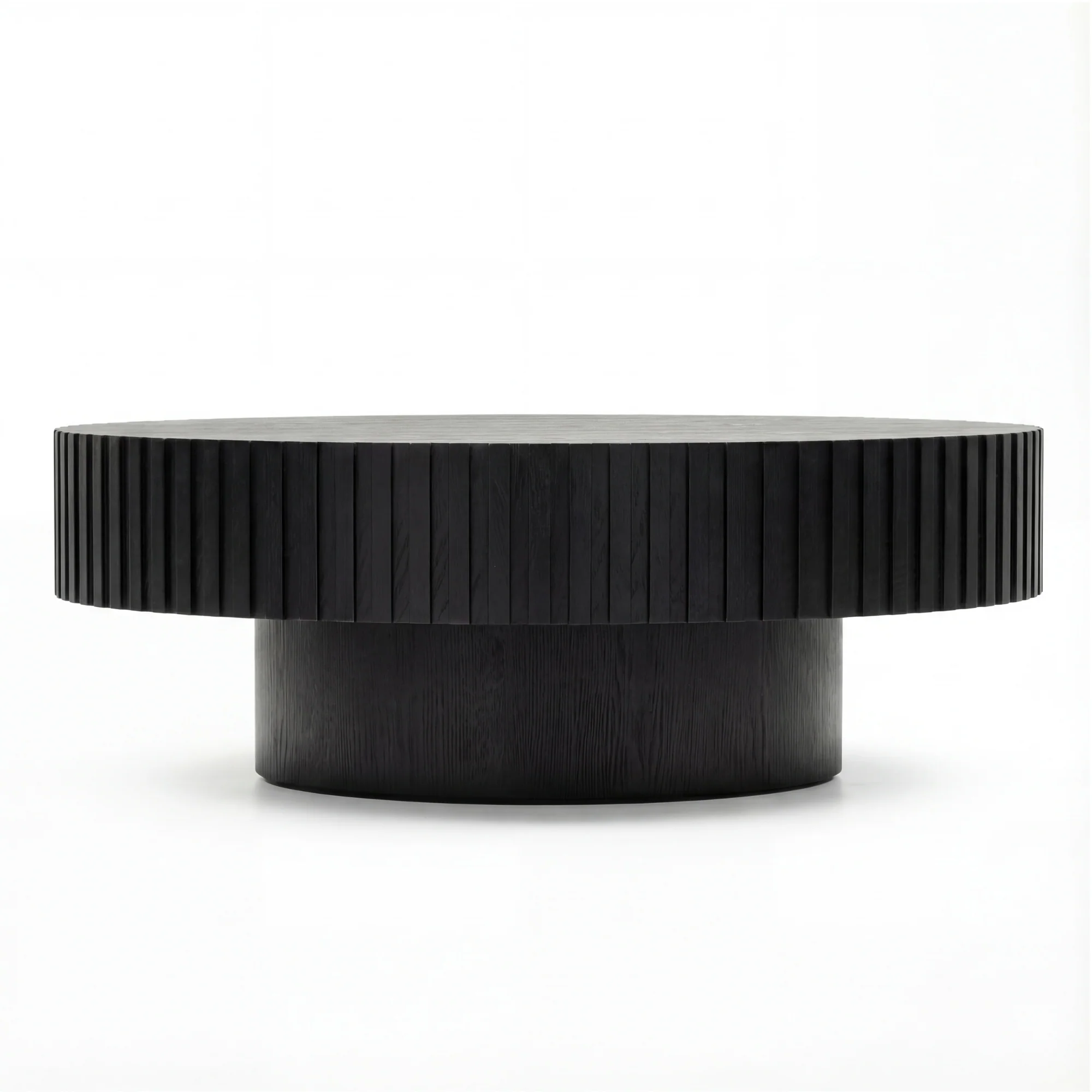 Alicia 100cm Wooden Round Coffee Table Black - Image 6