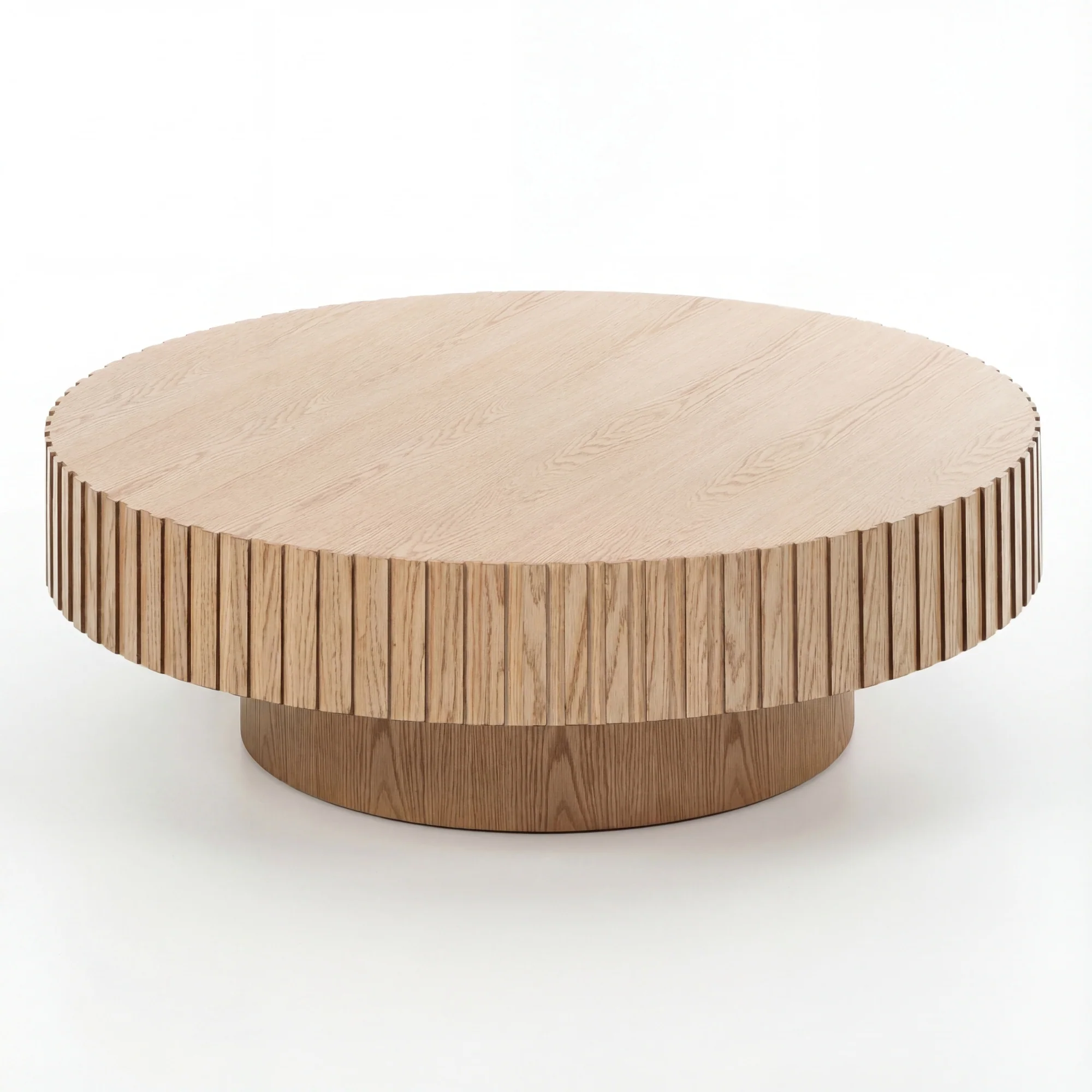 Alicia 100cm Wooden Round Coffee Table Natural - Image 2