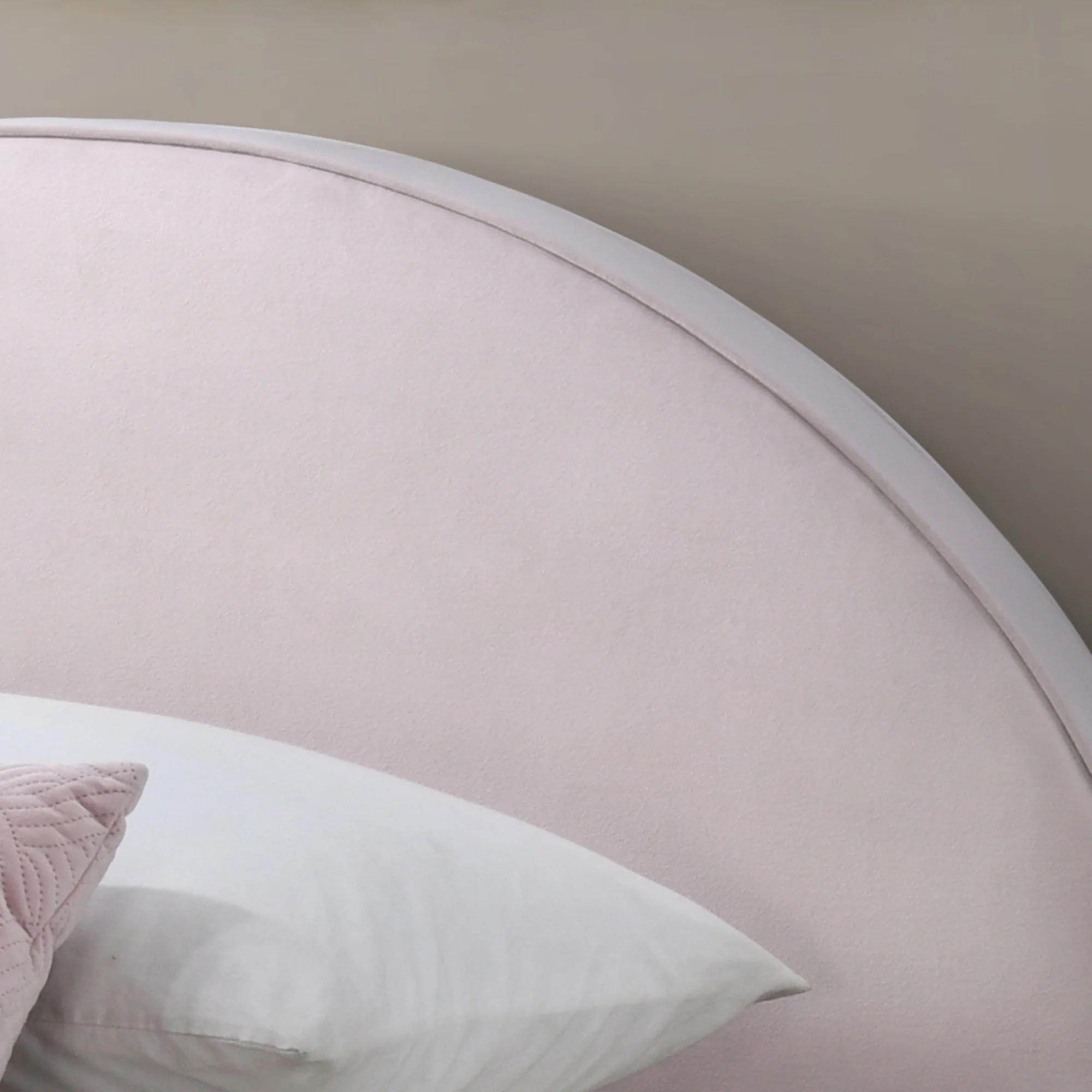 Alix Single Bed Frame Velvet Fabric Pink - Image 5