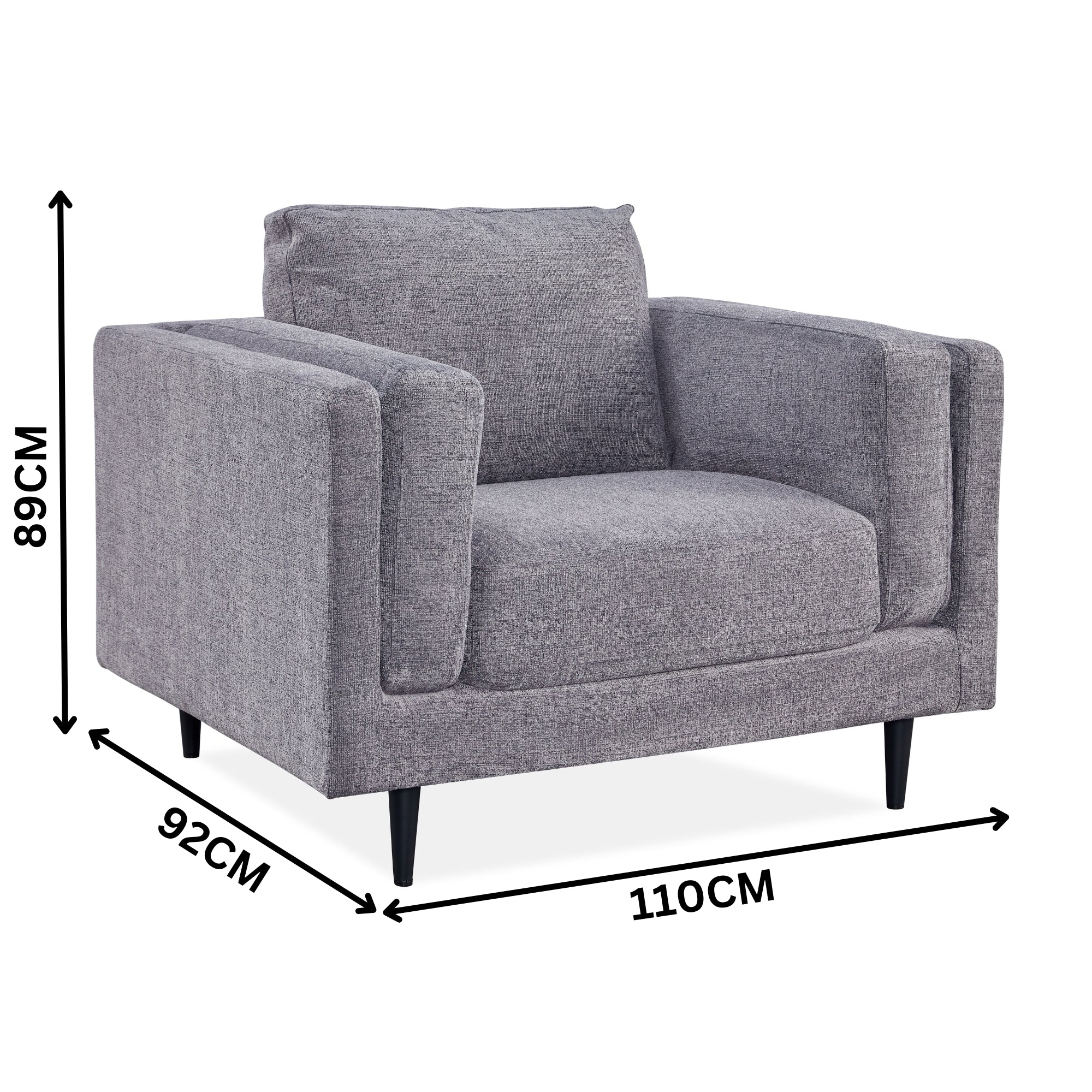 Almaty Fabric Armchair Occasional Arm Chair Fog Grey - Image 3