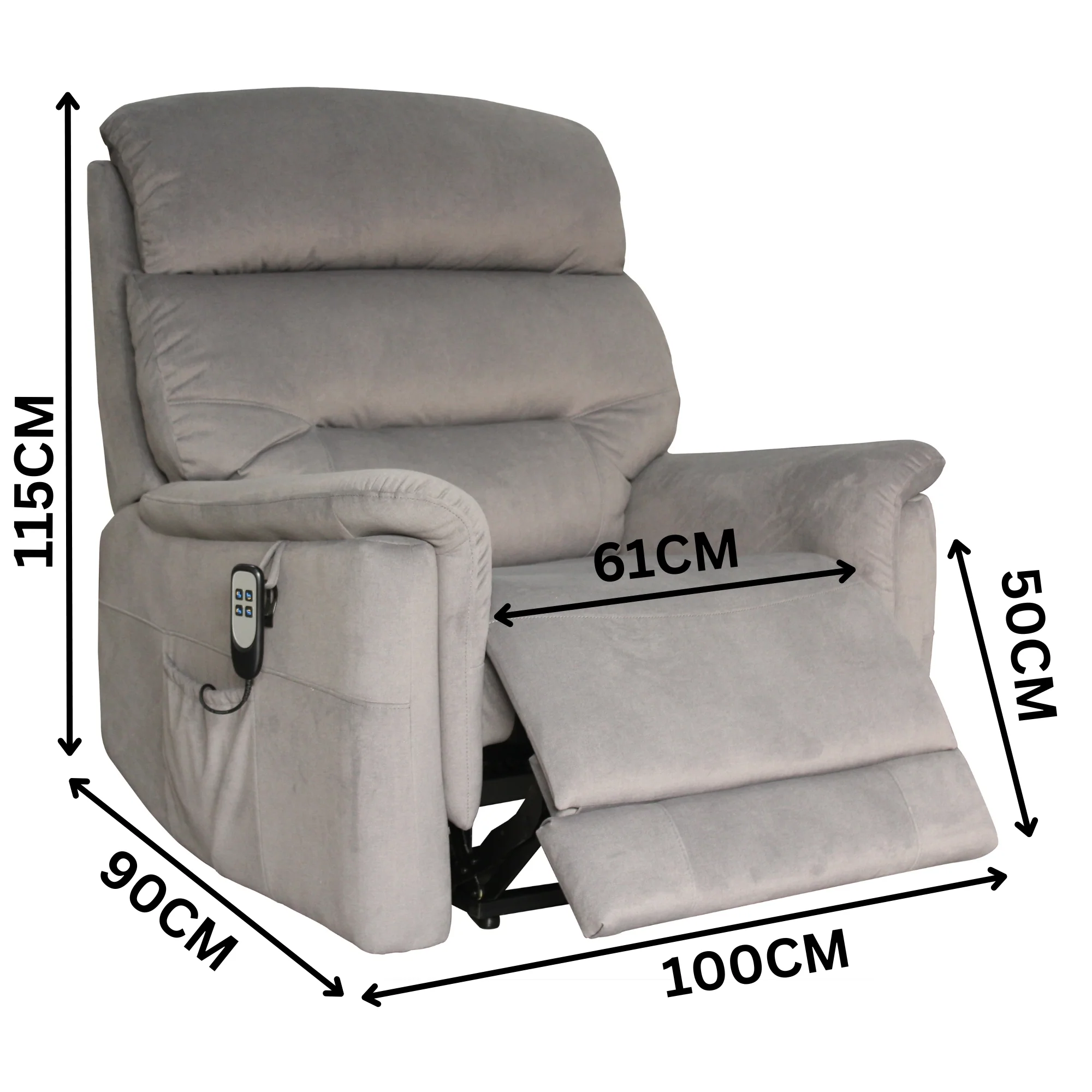Amelia Dual Motor 200kgs Recliner Lift Chair Dark Grey - Image 3
