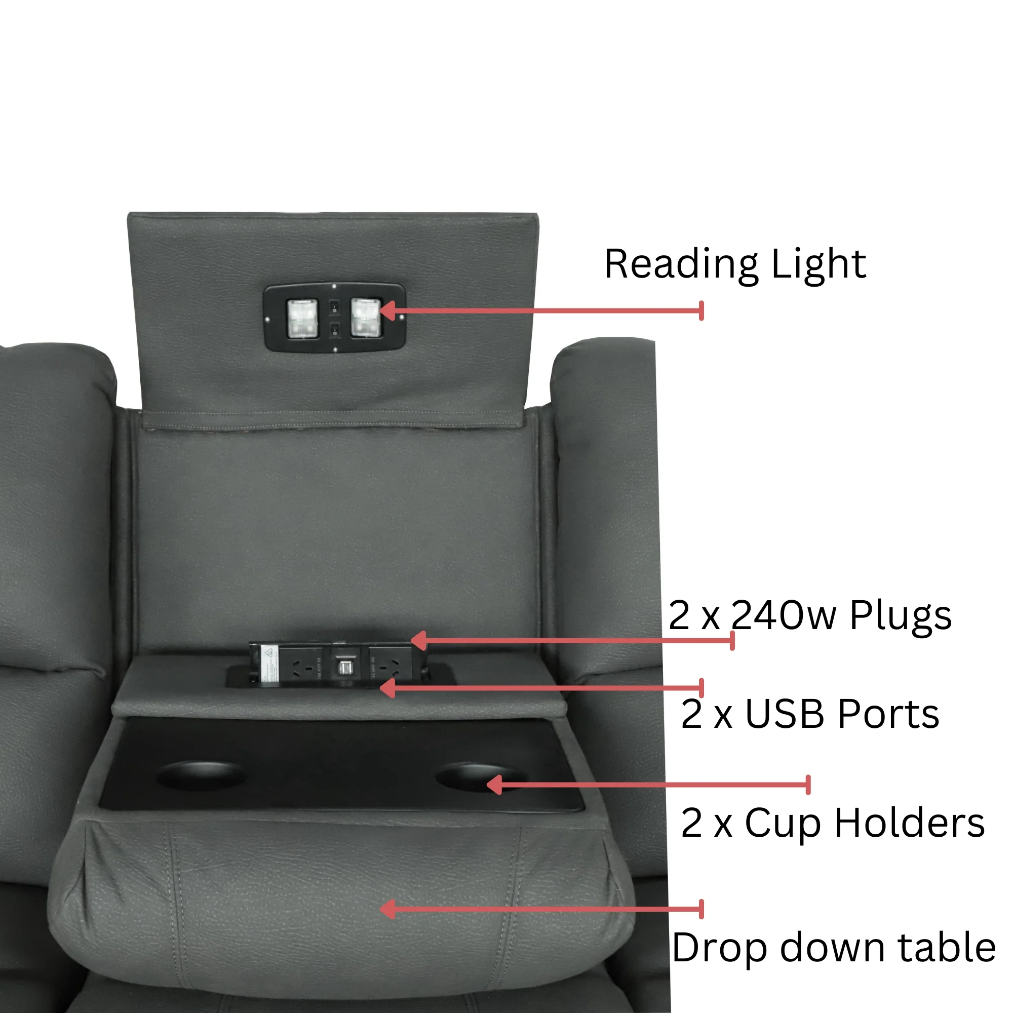 Anderson Fabric Electric Recliner Sofa Lounge Chair - Image 157