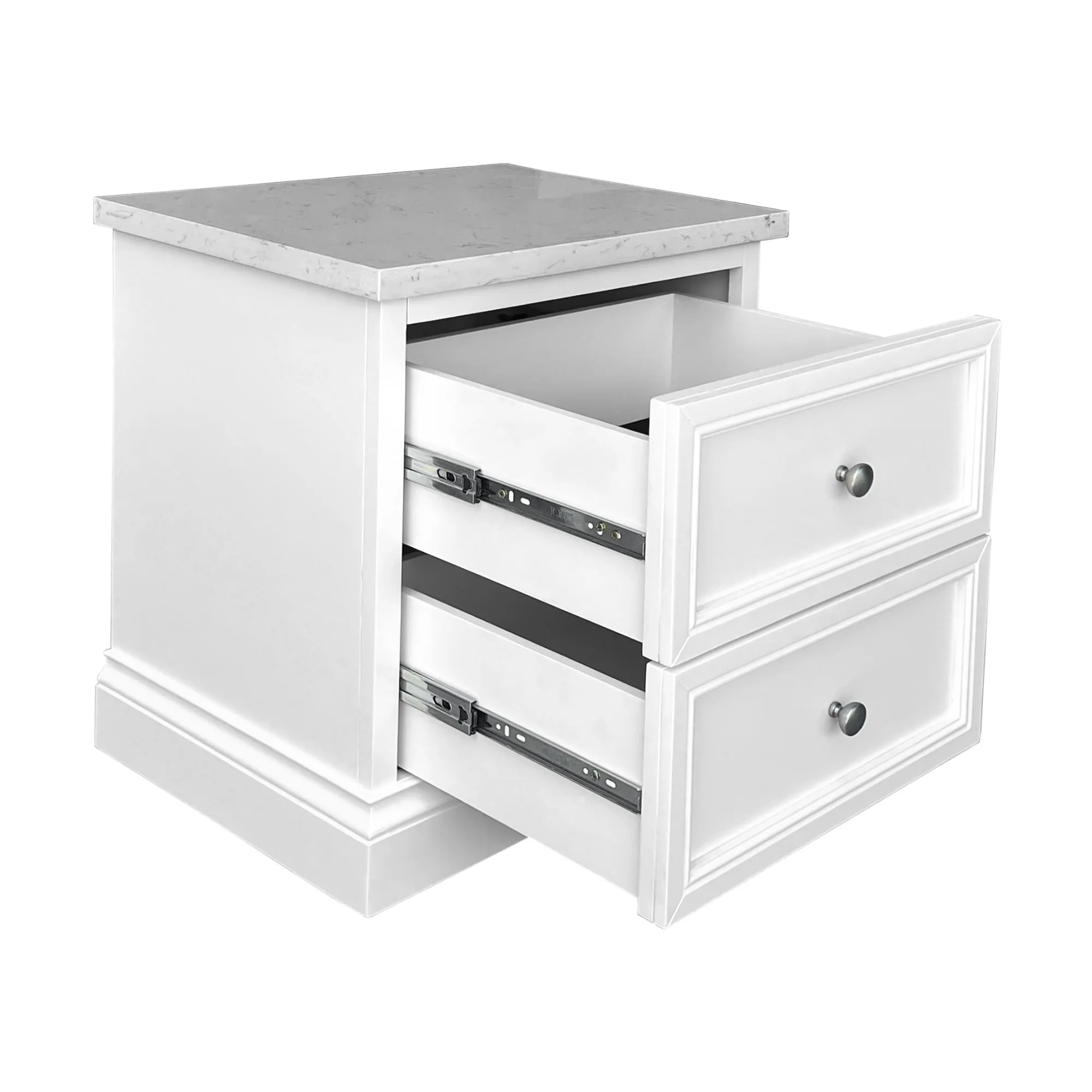 Andes Bedside Table Marble Top White - Image 3