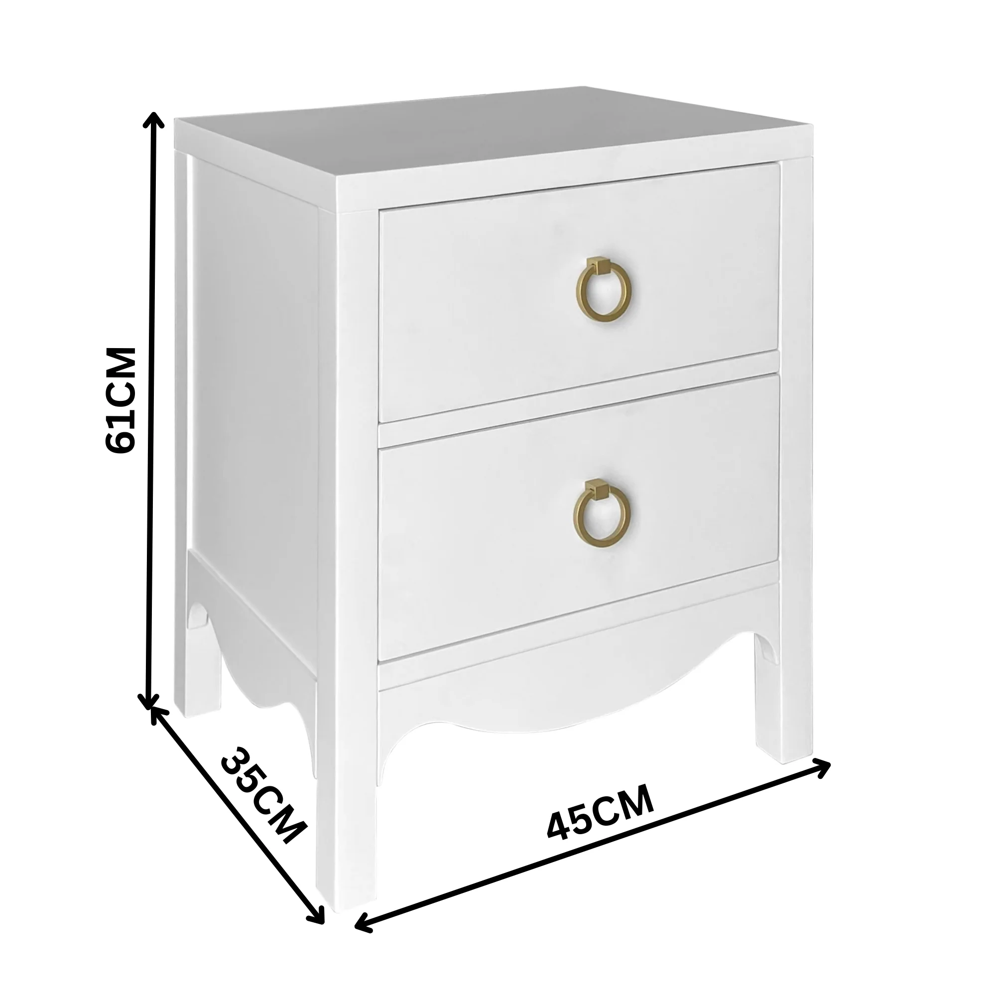 Andes Bedside Table White - Image 2