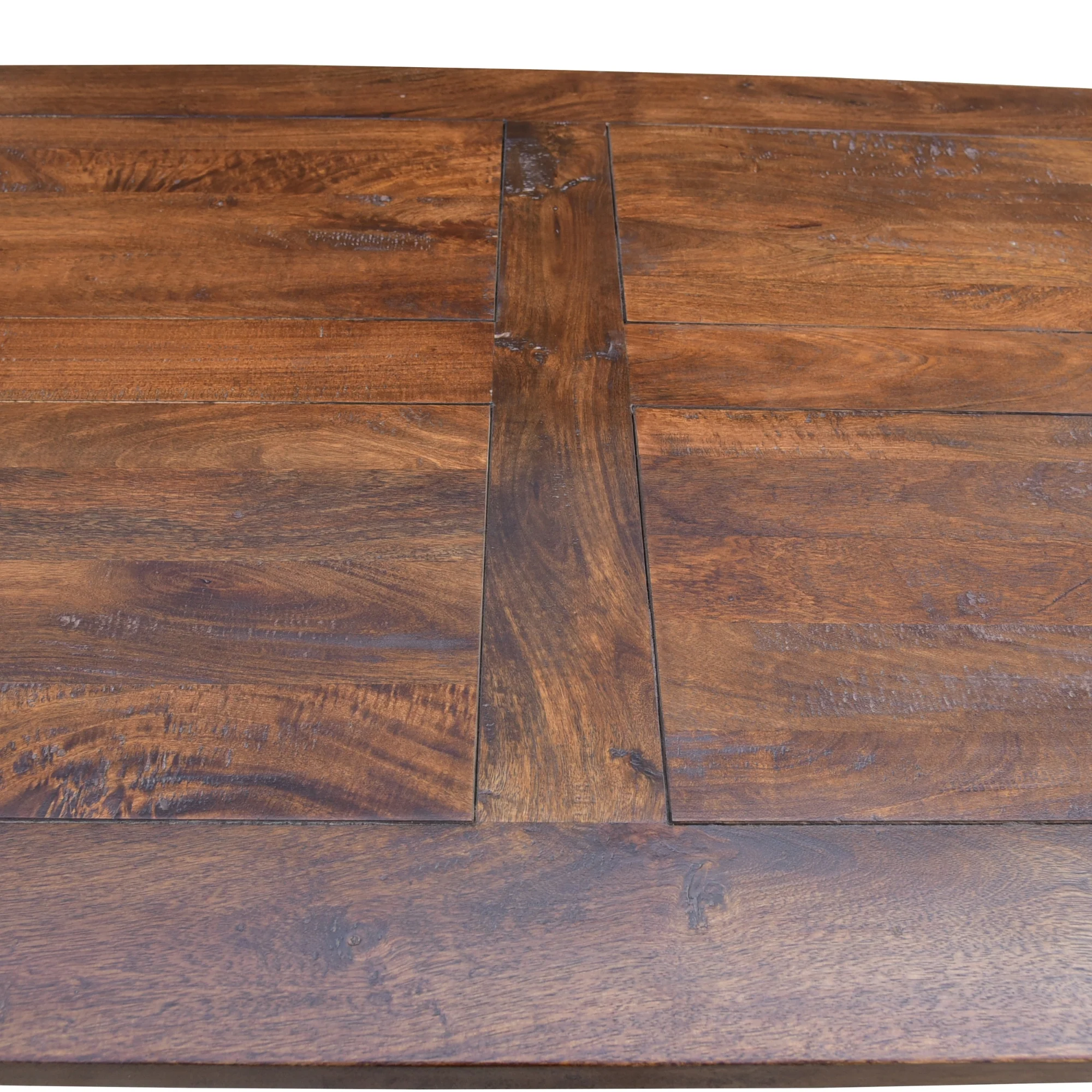 Antique 210cm Dining Table Solid Mango Wood Frame Brown - Image 5