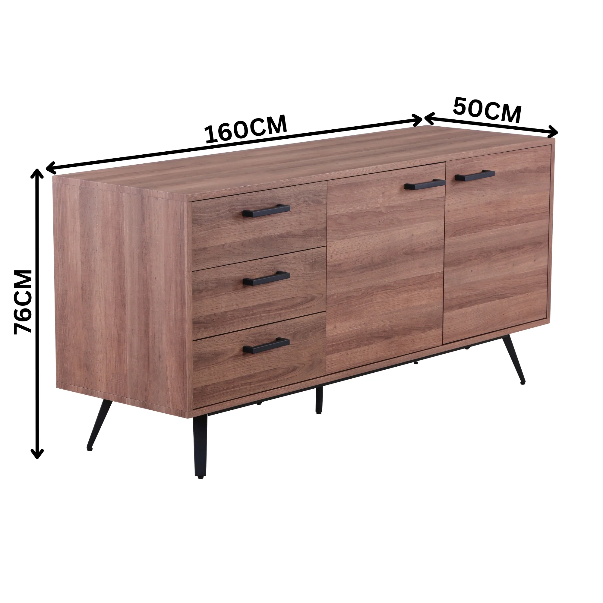 Ara 160cm Sideboard Storage Cabinet Brown - Image 2