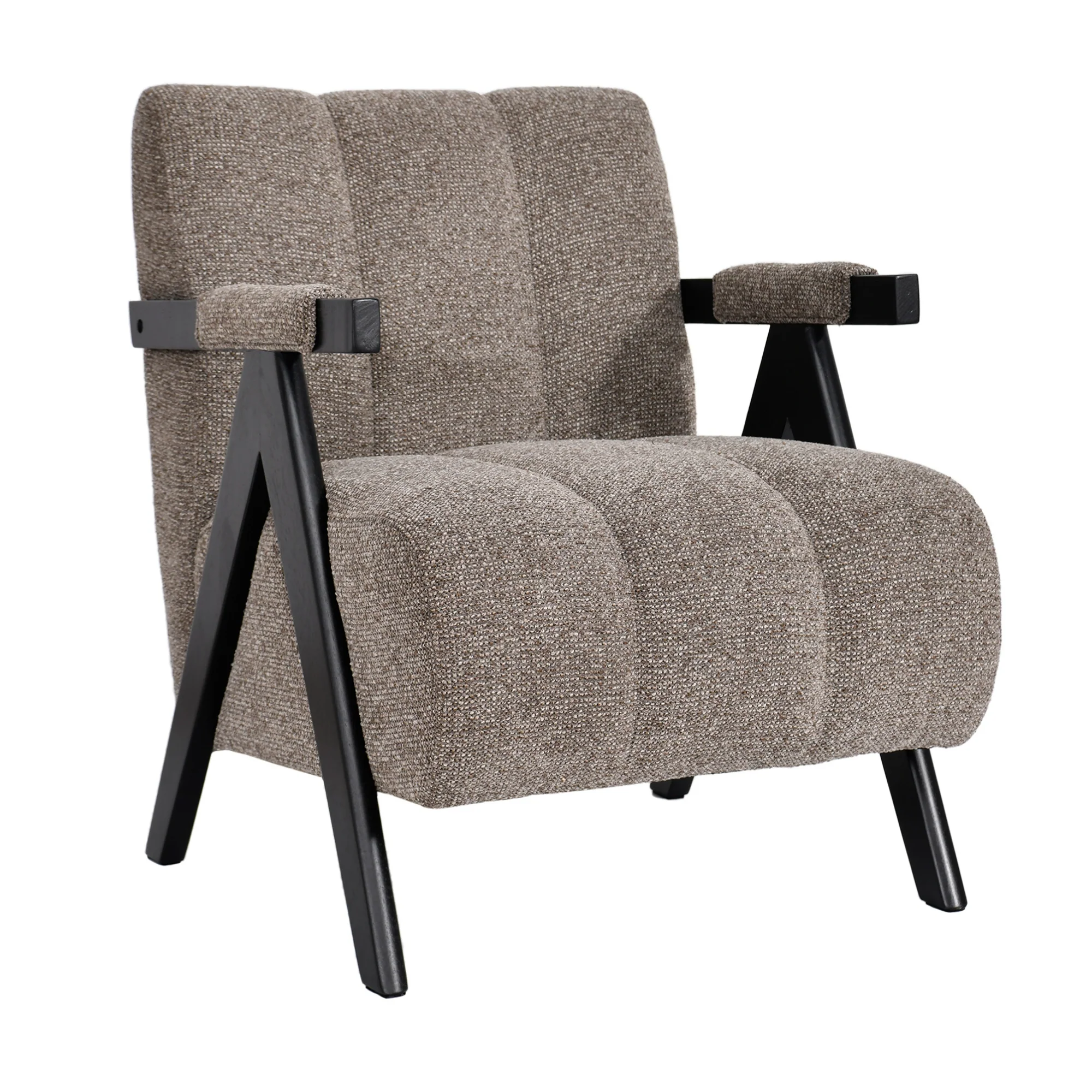 Arbor Fabric Accent Chair Foot Stool Fawn Grey - Image 3