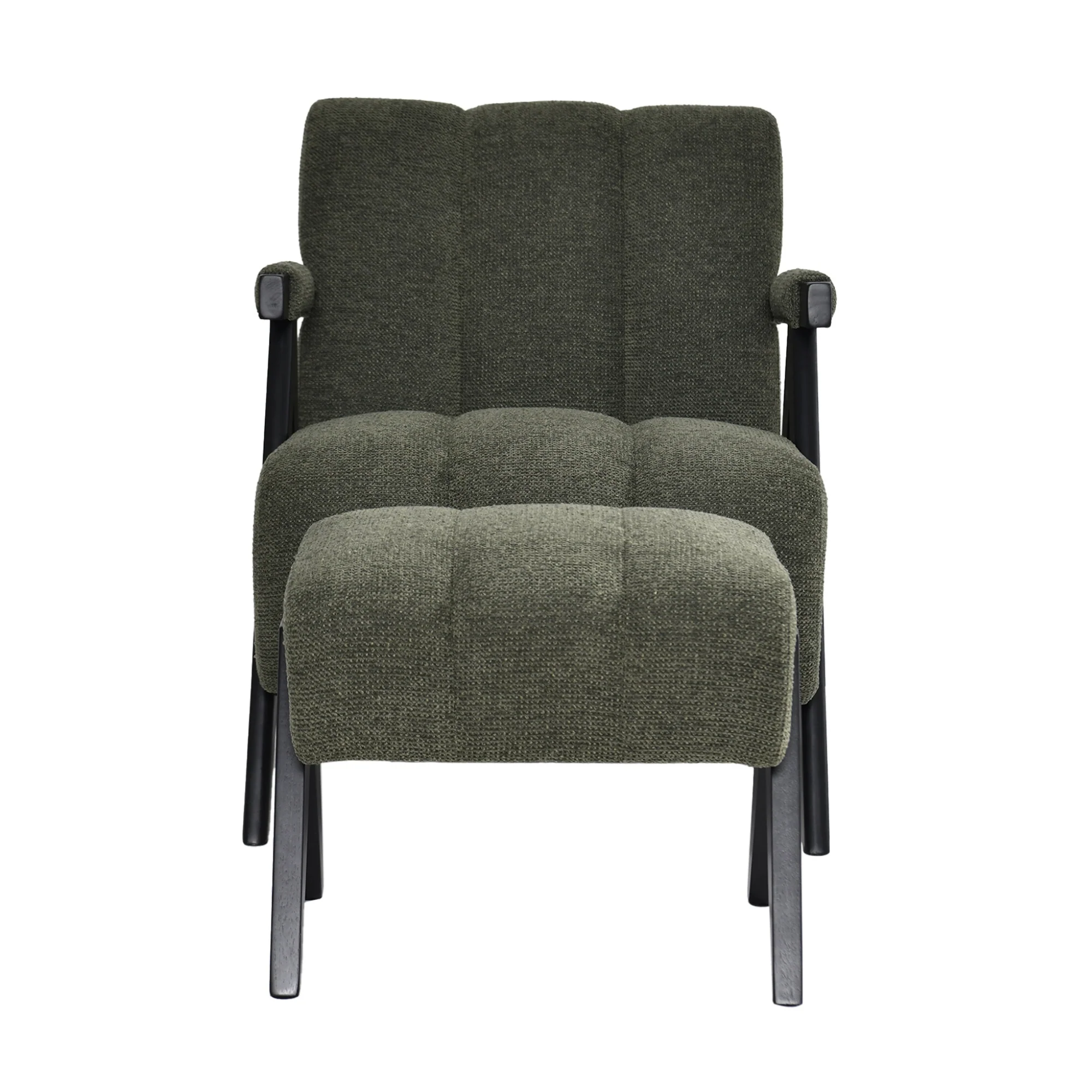 Arbor Fabric Accent Chair Foot Stool Green - Image 5