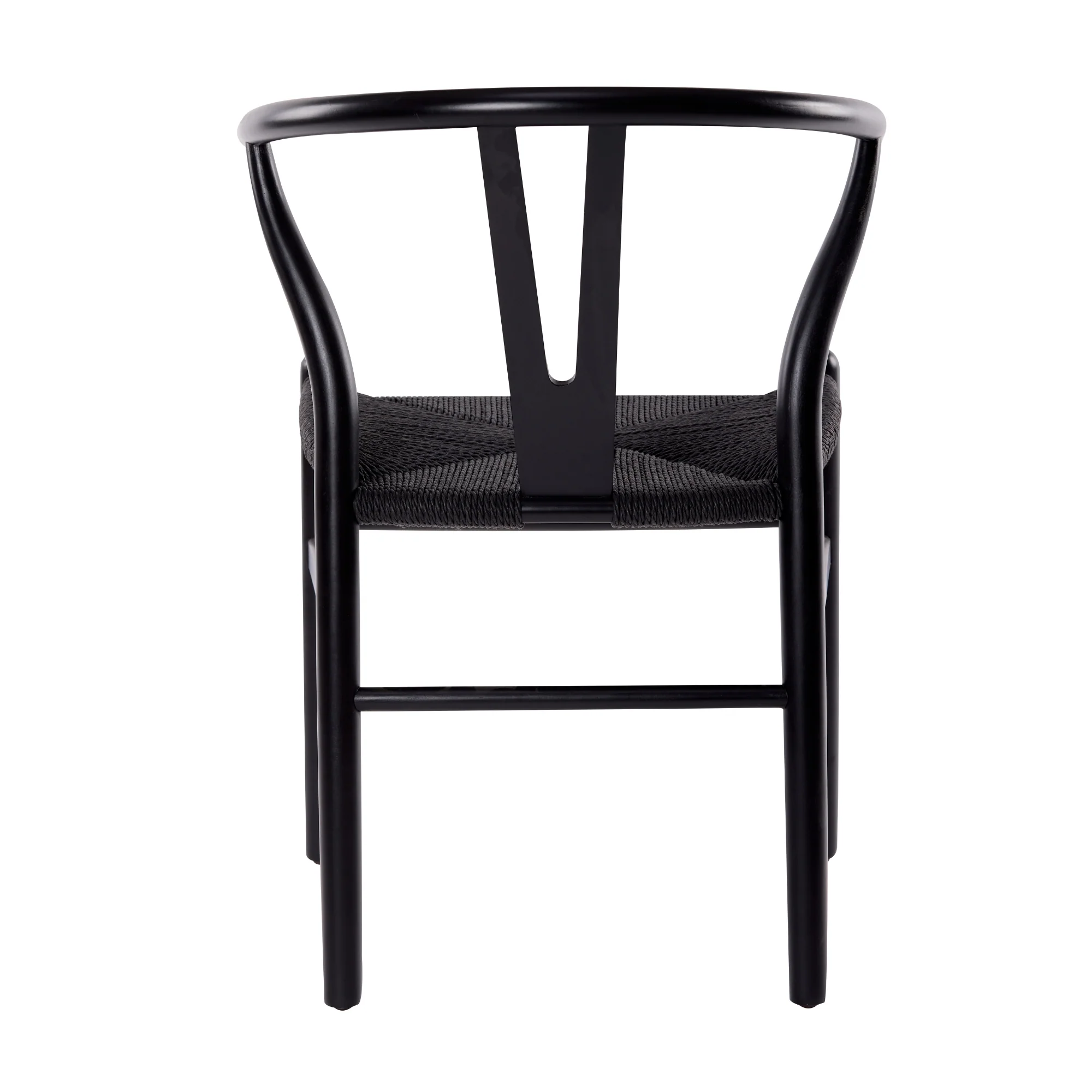 Ark Wishbone 2pc Set Dining Chair Replica Hans Wenger Black - Image 6