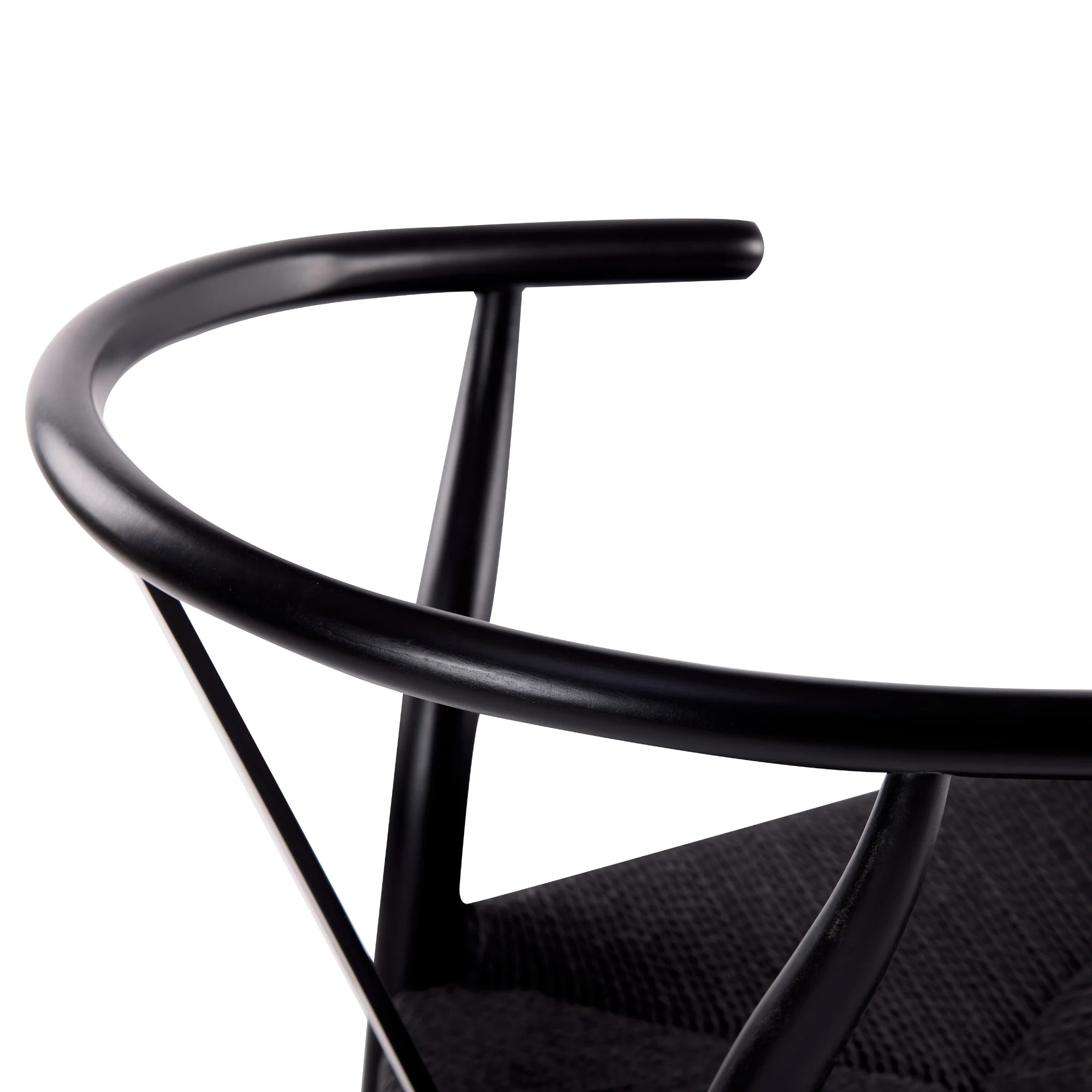Ark Wishbone 2pc Set Dining Chair Replica Hans Wenger Black - Image 7