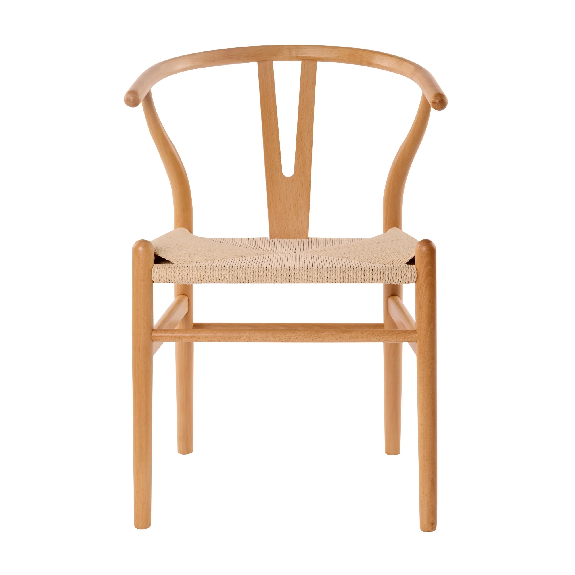 Ark Wishbone 2pc Set Dining Chair Replica Hans Wenger Natural - Image 4