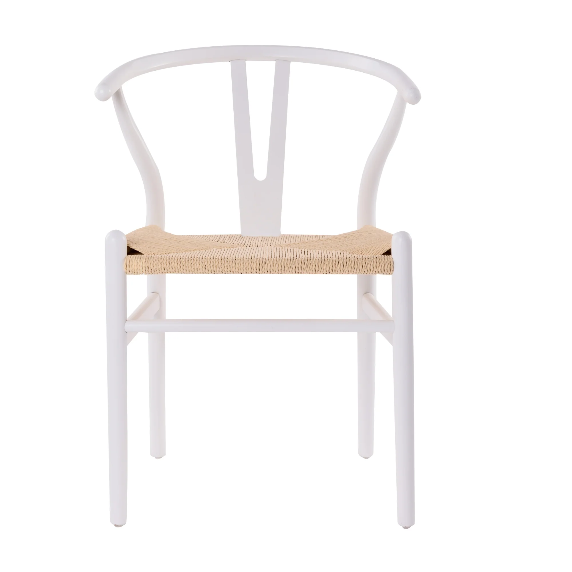 Ark Wishbone 2pc Set Dining Chair Replica Hans Wenger White - Image 4