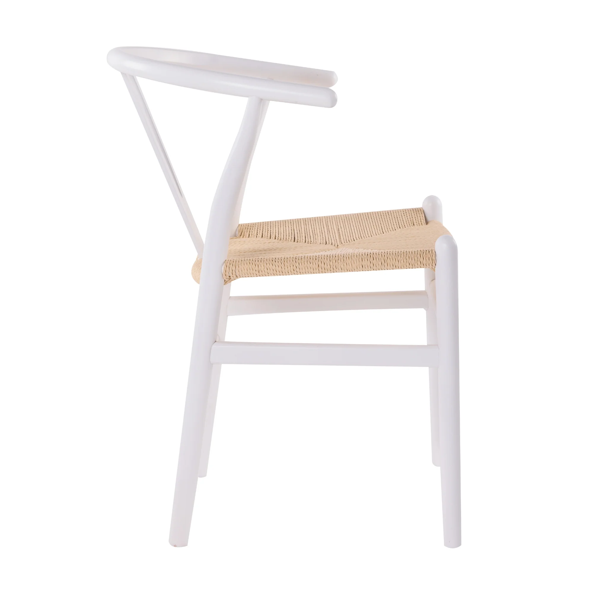 Ark Wishbone 2pc Set Dining Chair Replica Hans Wenger White - Image 5