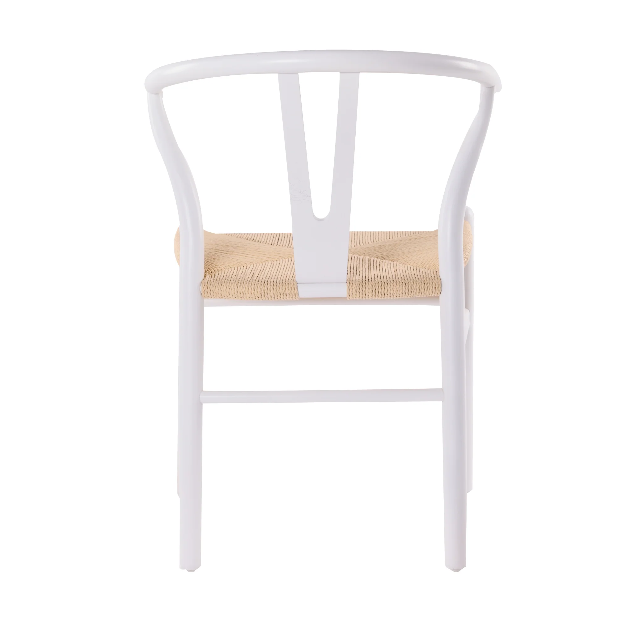 Ark Wishbone 2pc Set Dining Chair Replica Hans Wenger White - Image 6