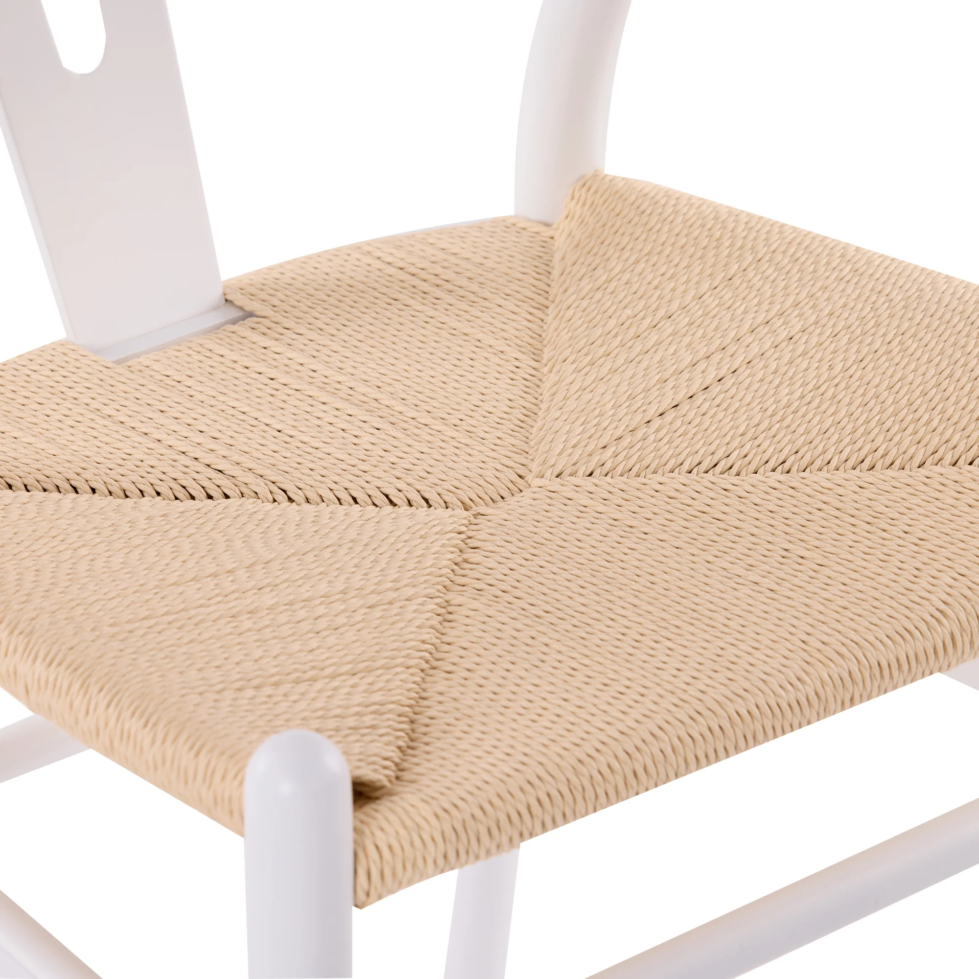 Ark Wishbone 2pc Set Dining Chair Replica Hans Wenger White - Image 7