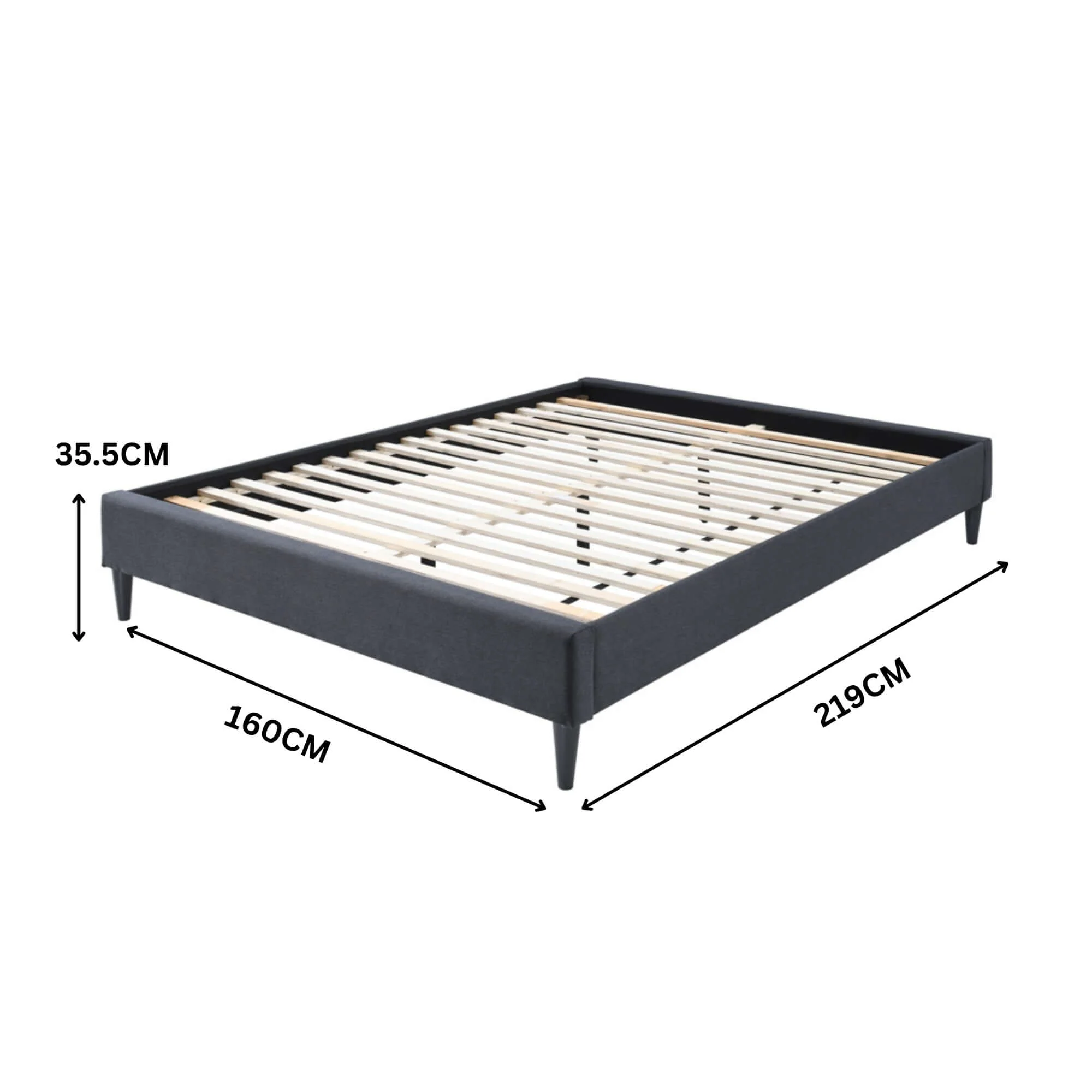 Arte Bed Frame Fabric Mattress Platform Base  Mid Grey - Image 12