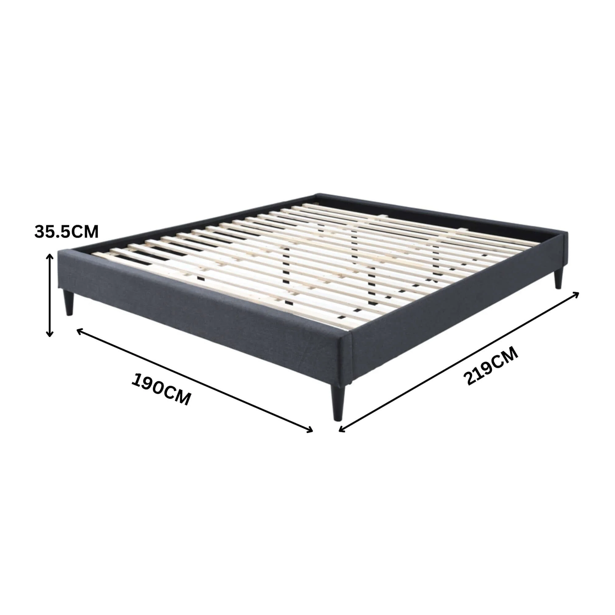 Arte Bed Frame Fabric Mattress Platform Base  Mid Grey - Image 15