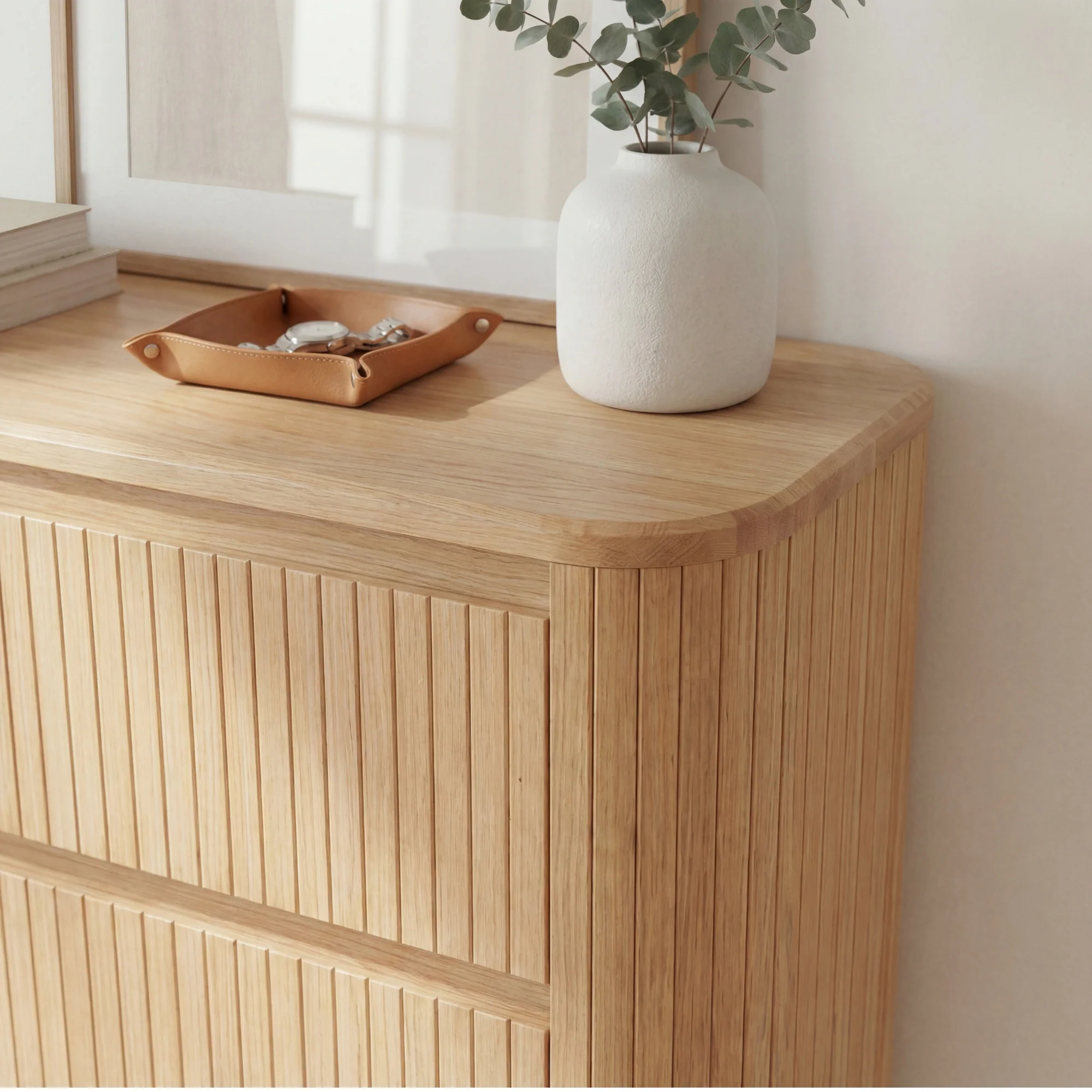 Arushi Tallboy Chest of 5 Drawers Natural - Image 4