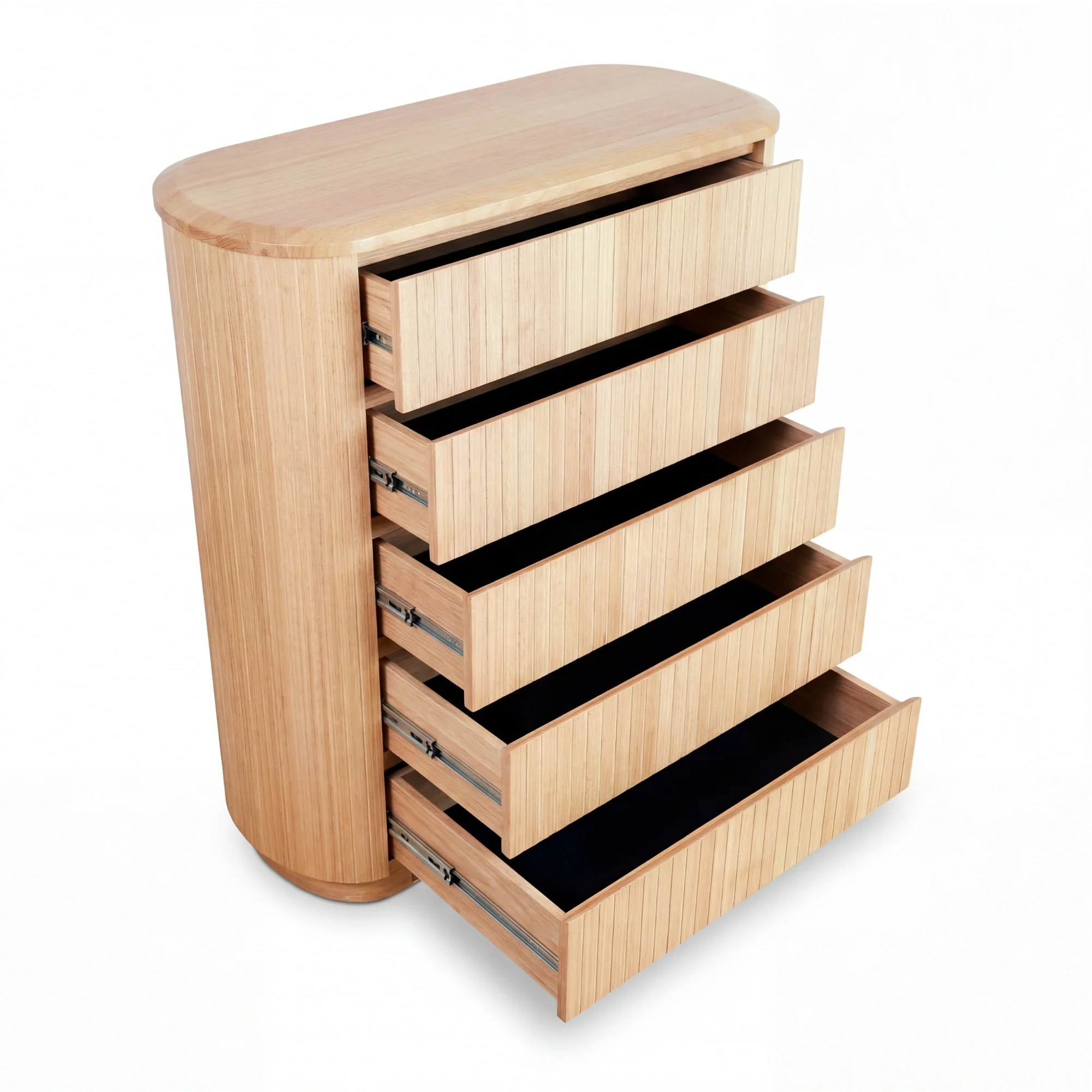 Arushi Tallboy Chest of 5 Drawers Natural - Image 7