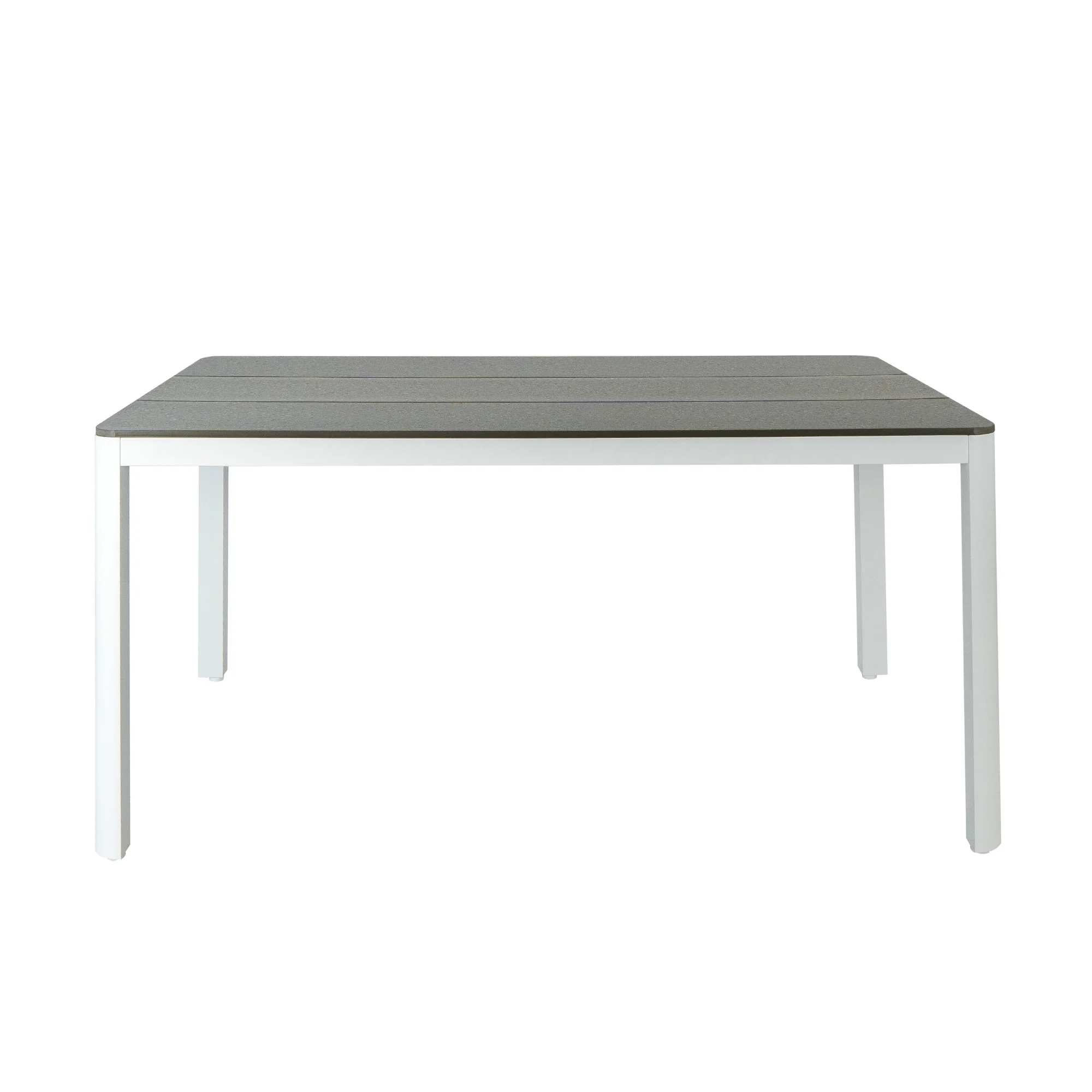 Astro 160cm Outdoor Dining Table Polystone Top Aluminium Frame White - Image 2