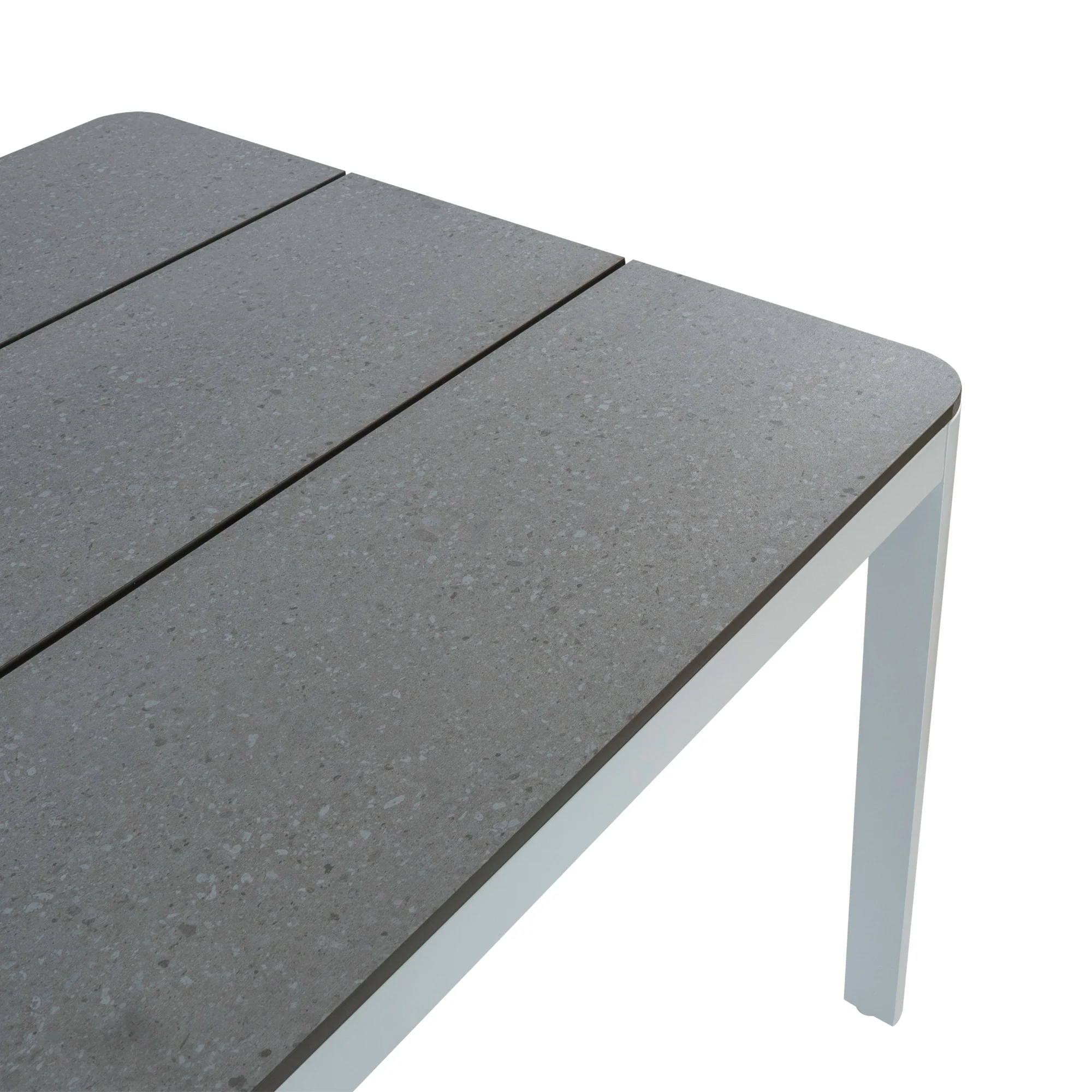 Astro 160cm Outdoor Dining Table Polystone Top Aluminium Frame White - Image 7