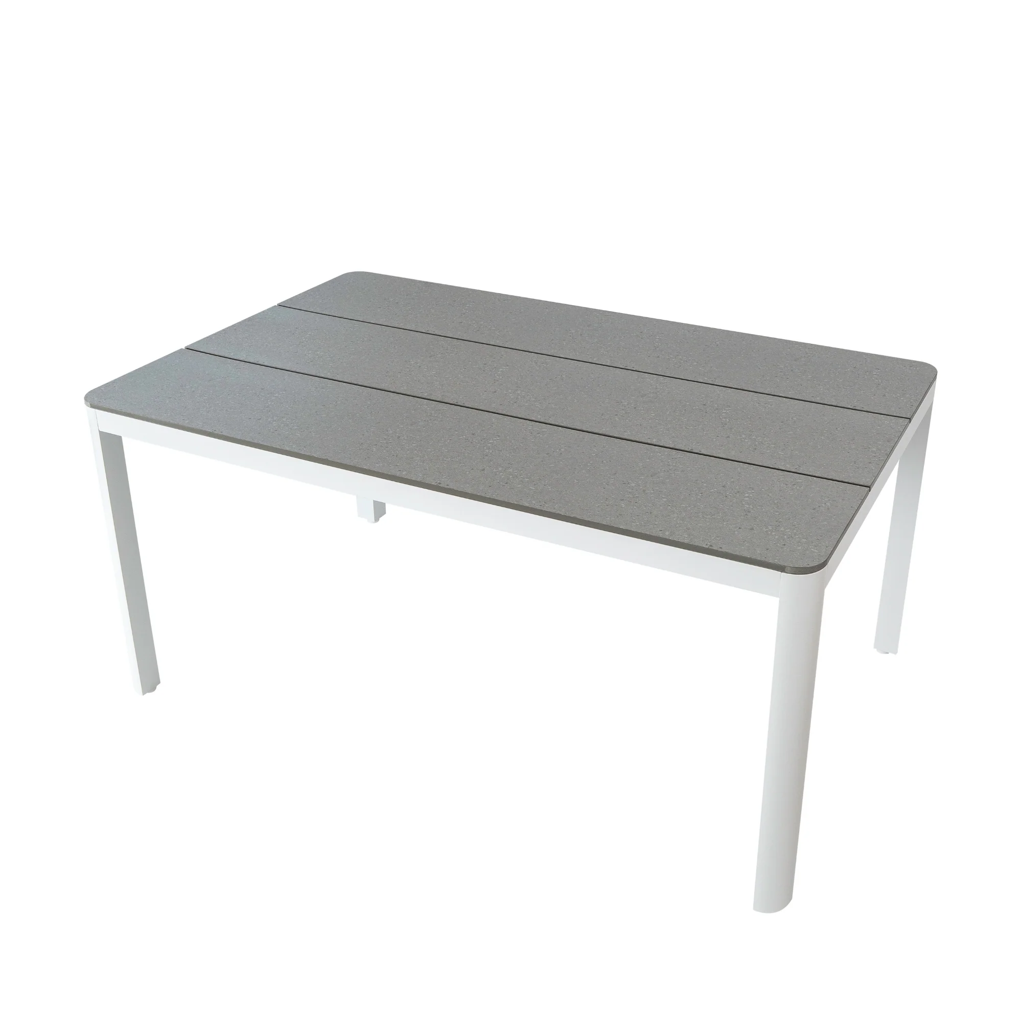 Astro 7pc Set 160cm Aluminium Outdoor Dining Table Polystone Top 6 Chair White - Image 5