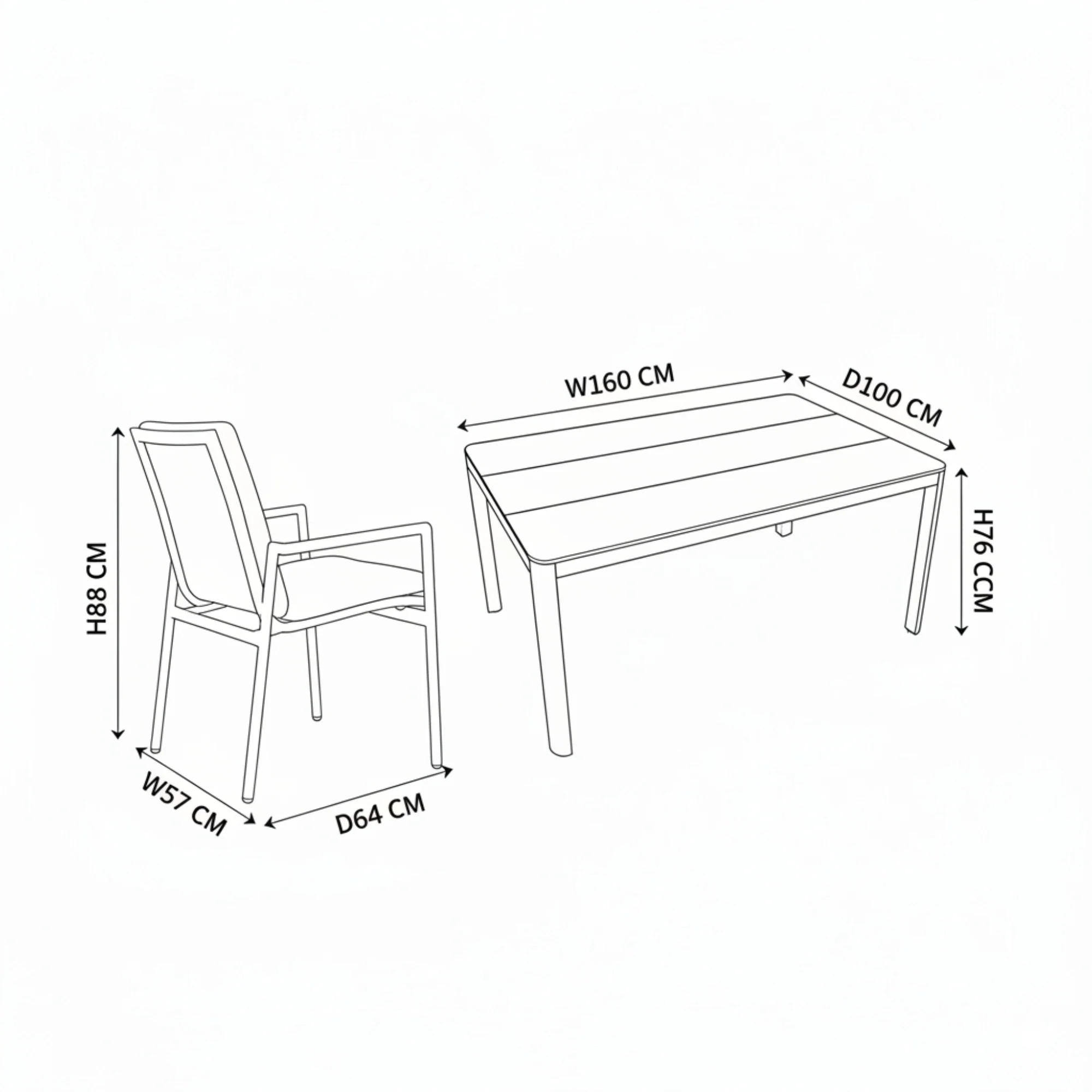 Astro 7pc Set 160cm Aluminium Outdoor Dining Table Polystone Top 6 Chair White - Image 8