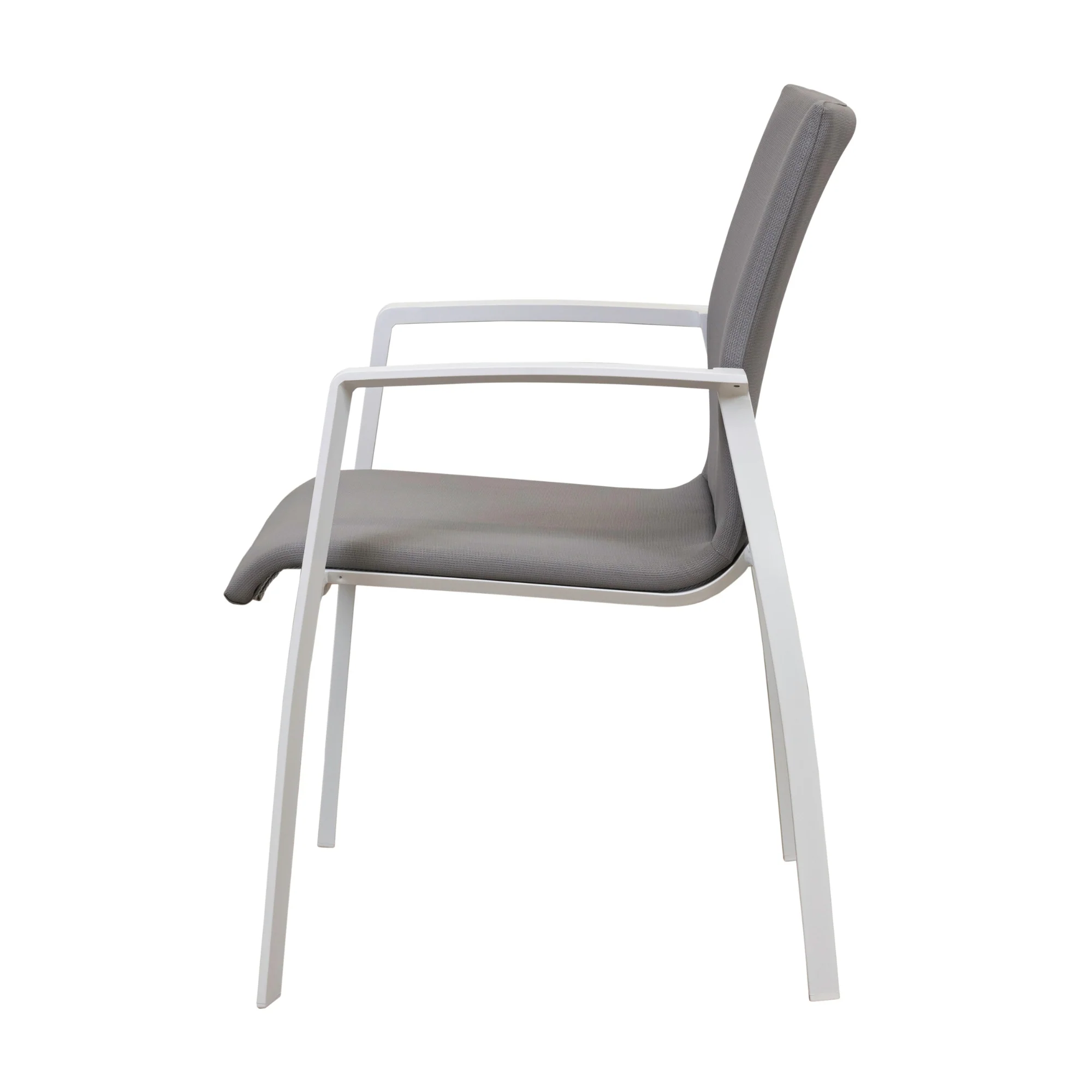 Ataman 2pc Set Aluminium Outdoor Dining Chair White - Image 5
