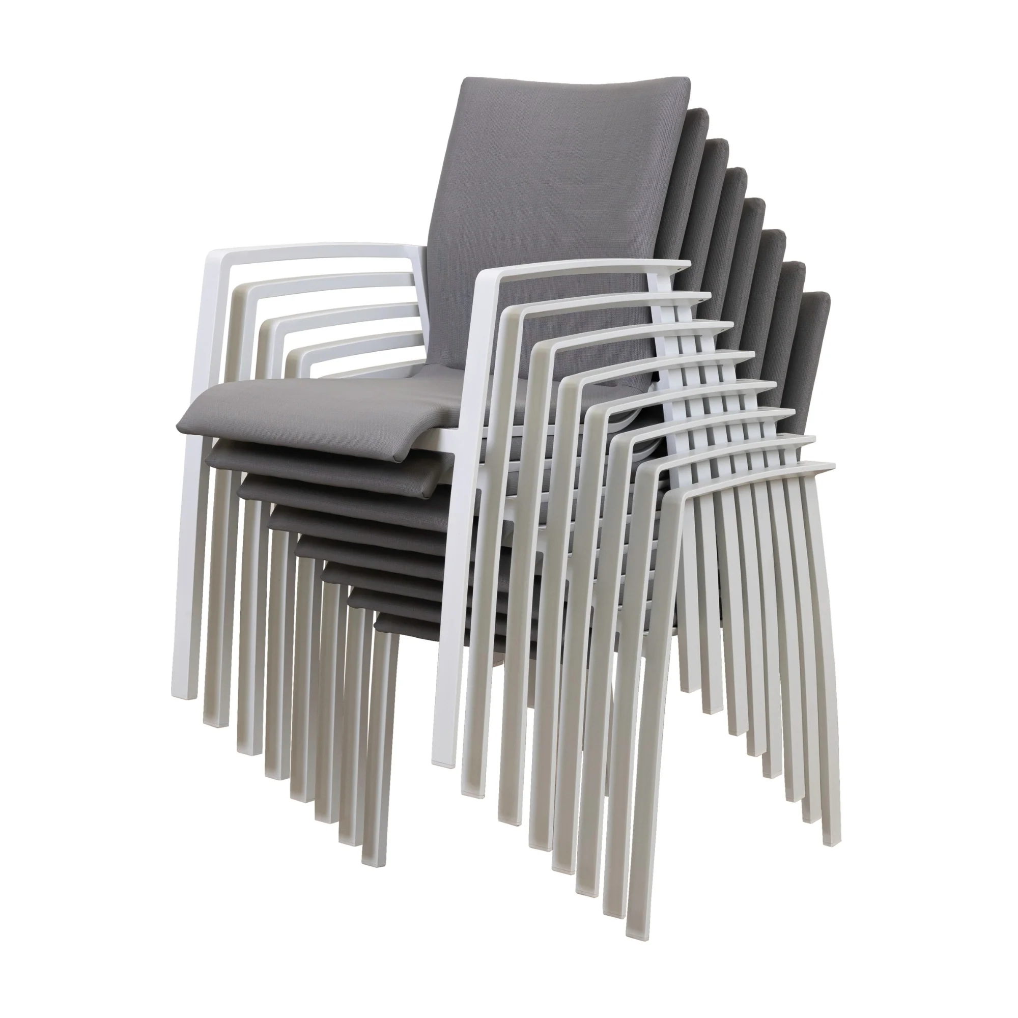 Ataman 2pc Set Aluminium Outdoor Dining Chair White - Image 6