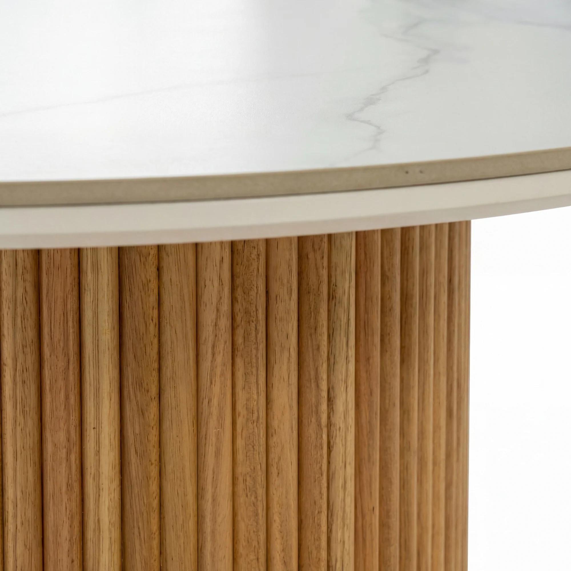 Avila 110cm Fluted Round Cofffe Table Ceramic Stone Top Natural - Image 7