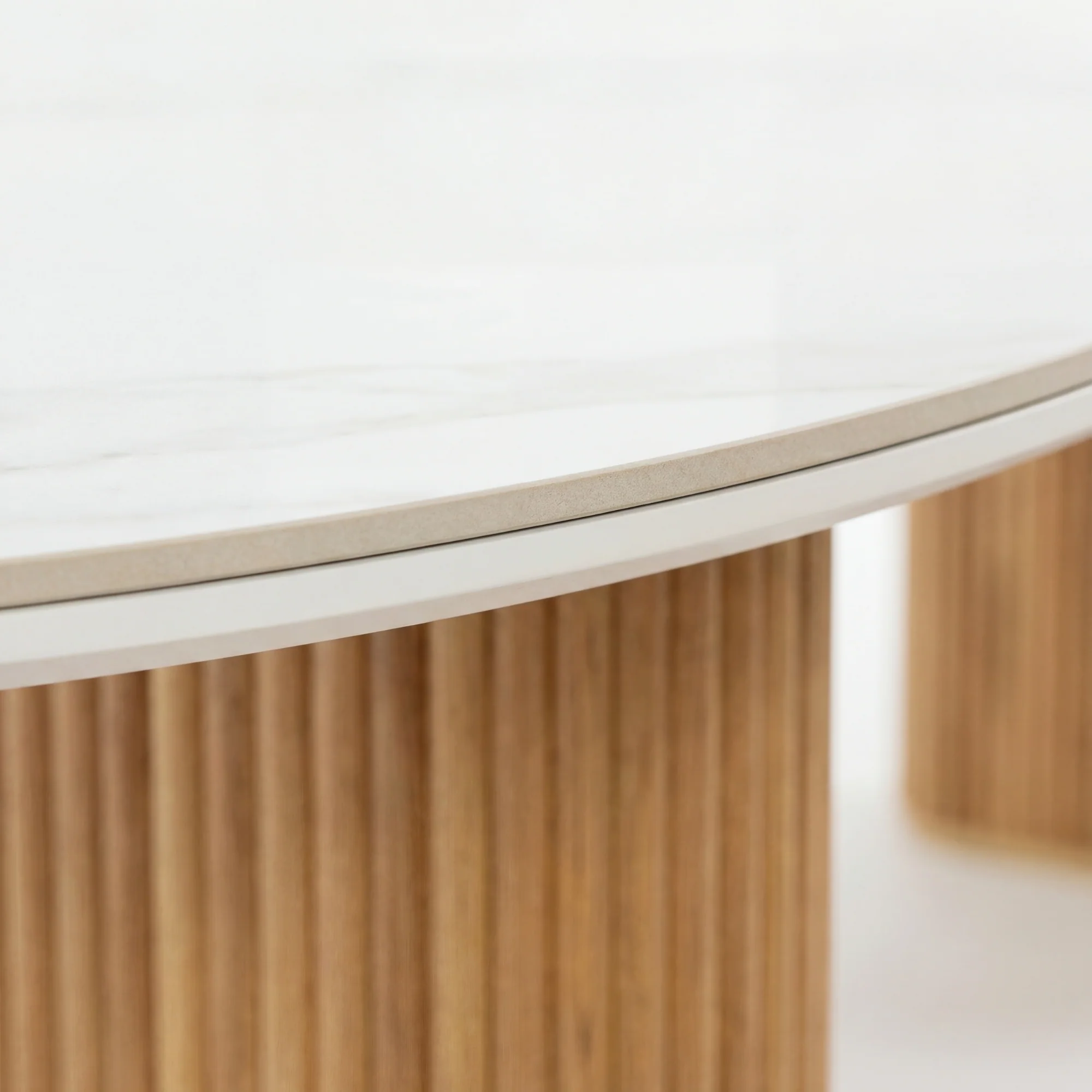 Avila 230cm Fluted Dining Table Ceramic Stone Top Natural - Image 7